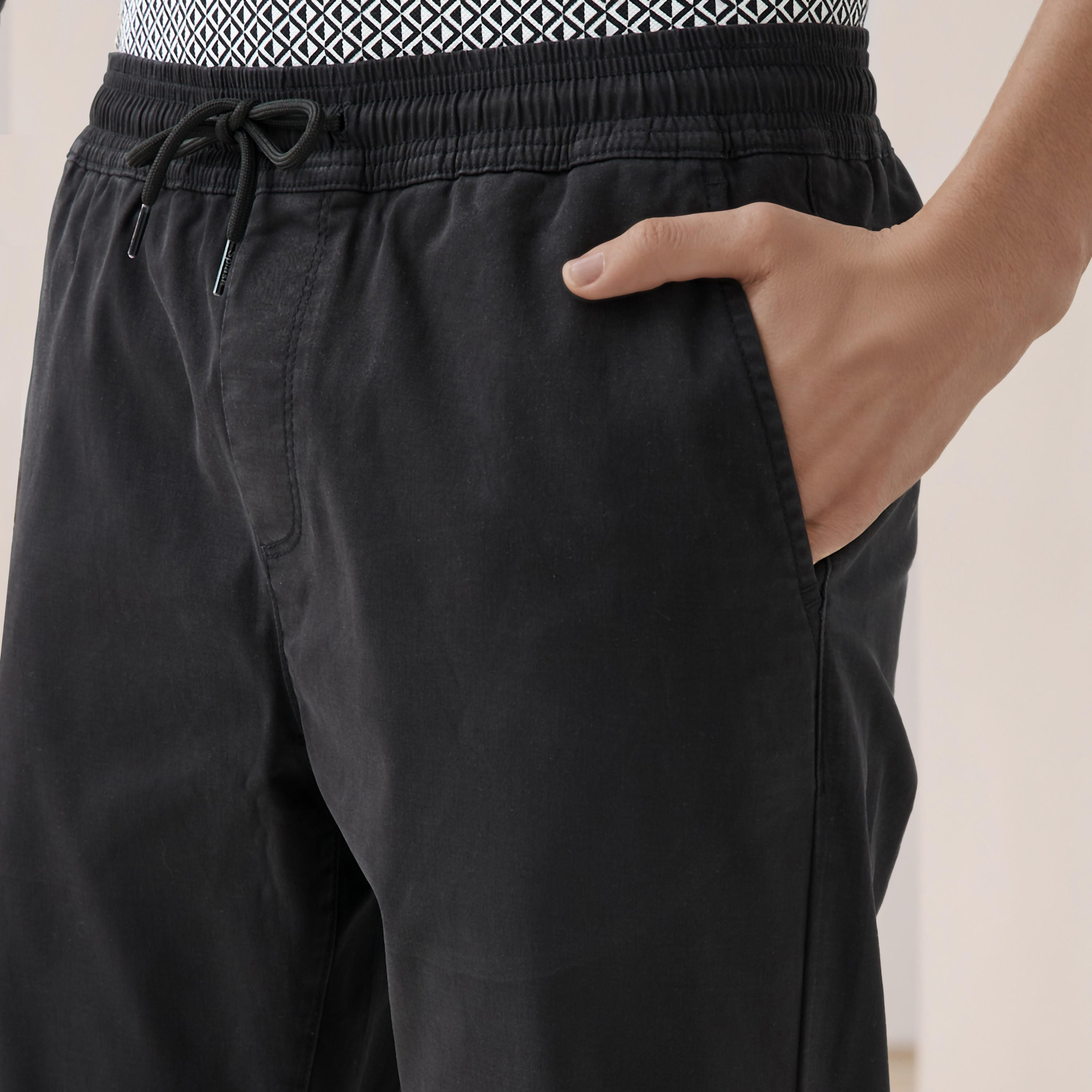 بنطلون رياضي رجالي بقصة عادية ورباط خصر-men-clothing-bottoms-joggers-image-1