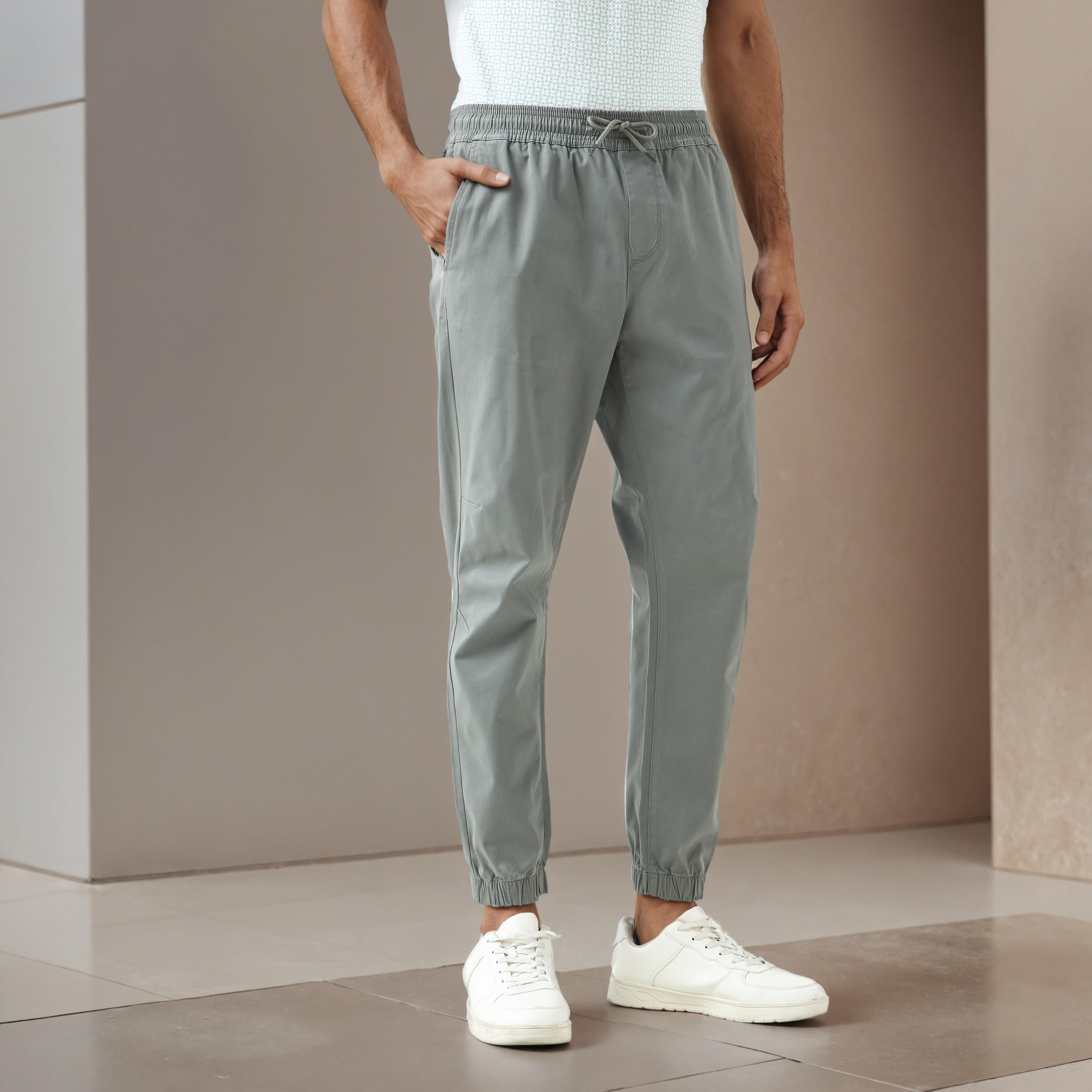 Men Slim Fit Flexi Waist Joggers-men-clothing-bottoms-joggers-image-1