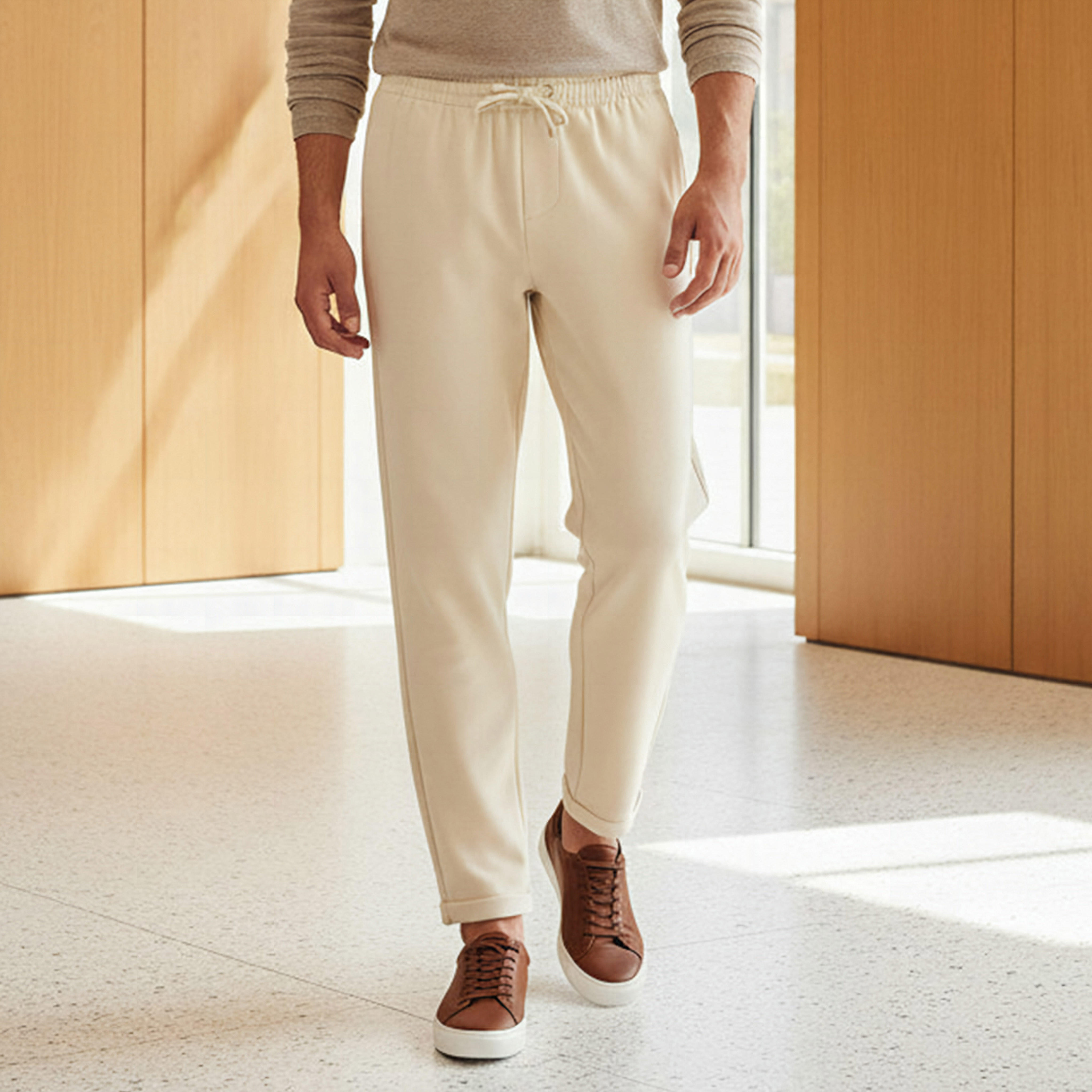 بنطلون رياضي بيكيه بخصر مطاطي-men-clothing-bottoms-joggers-image-1