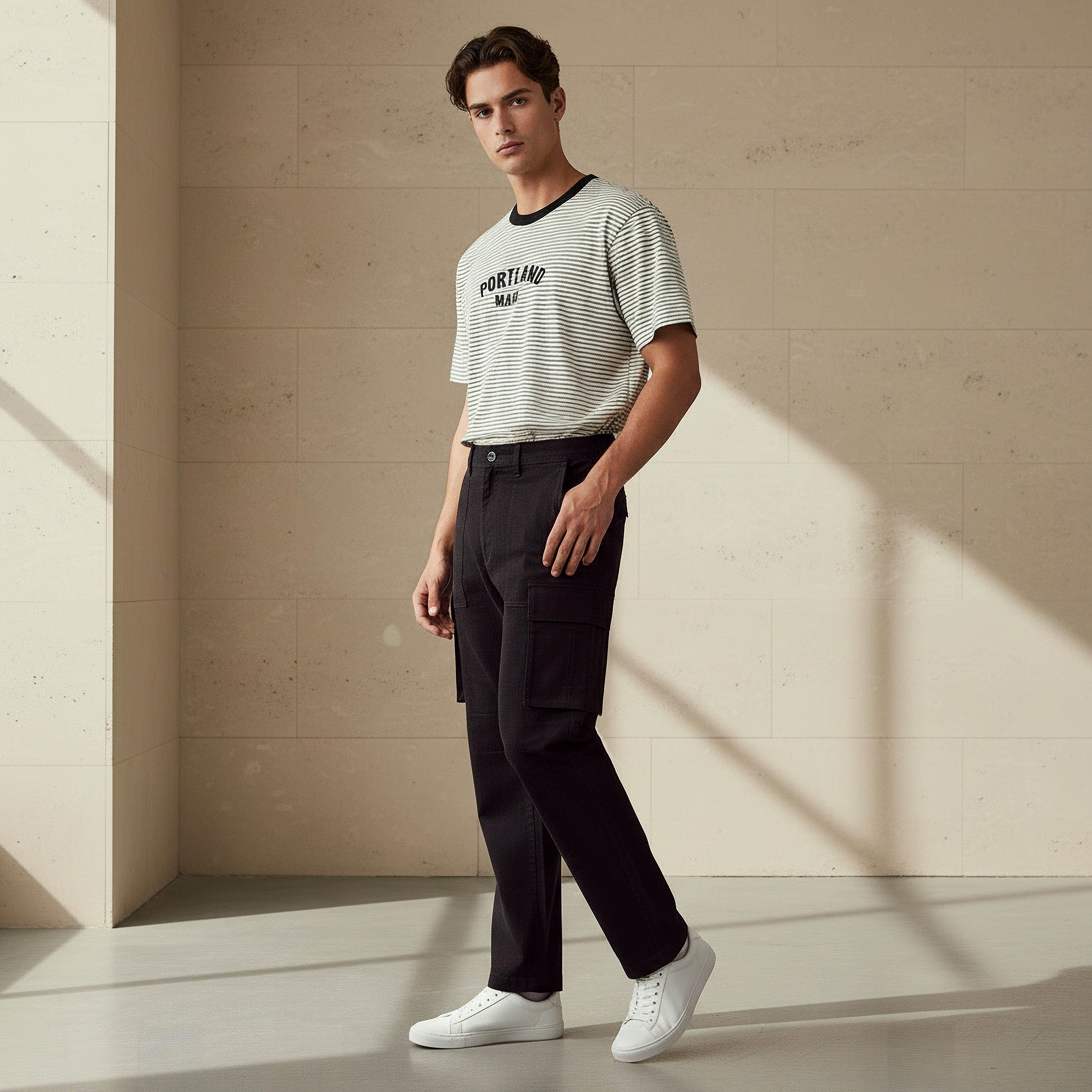 Men Regular Fit Twill Cargo Trousers-men-clothing-bottoms-trousersandchinos-trousers-image-5