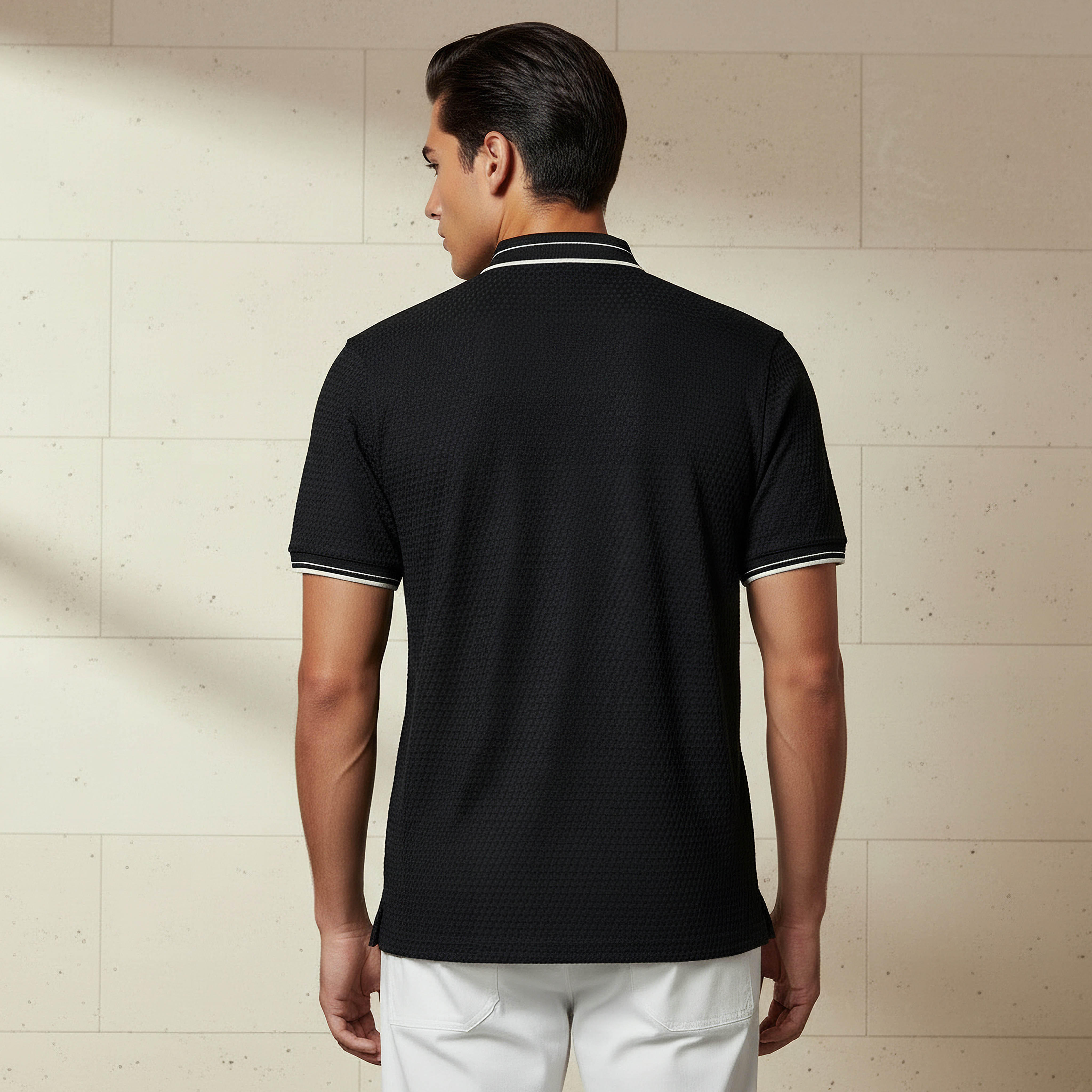 Men Short Sleeves Jacquard Polo T-shirt-men-clothing-tshirtsandpolos-polos-image-3