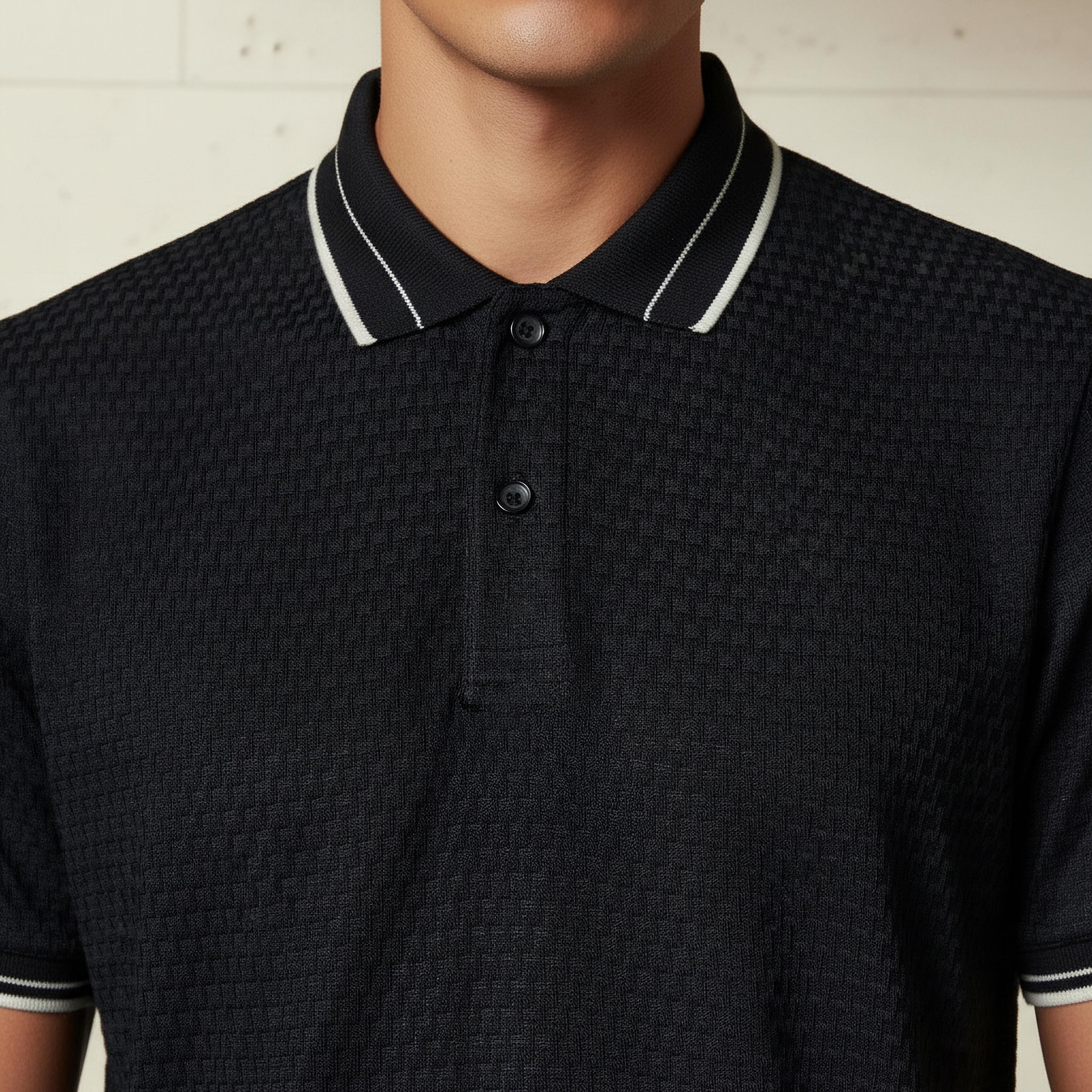 Men Short Sleeves Jacquard Polo T-shirt-men-clothing-tshirtsandpolos-polos-image-4