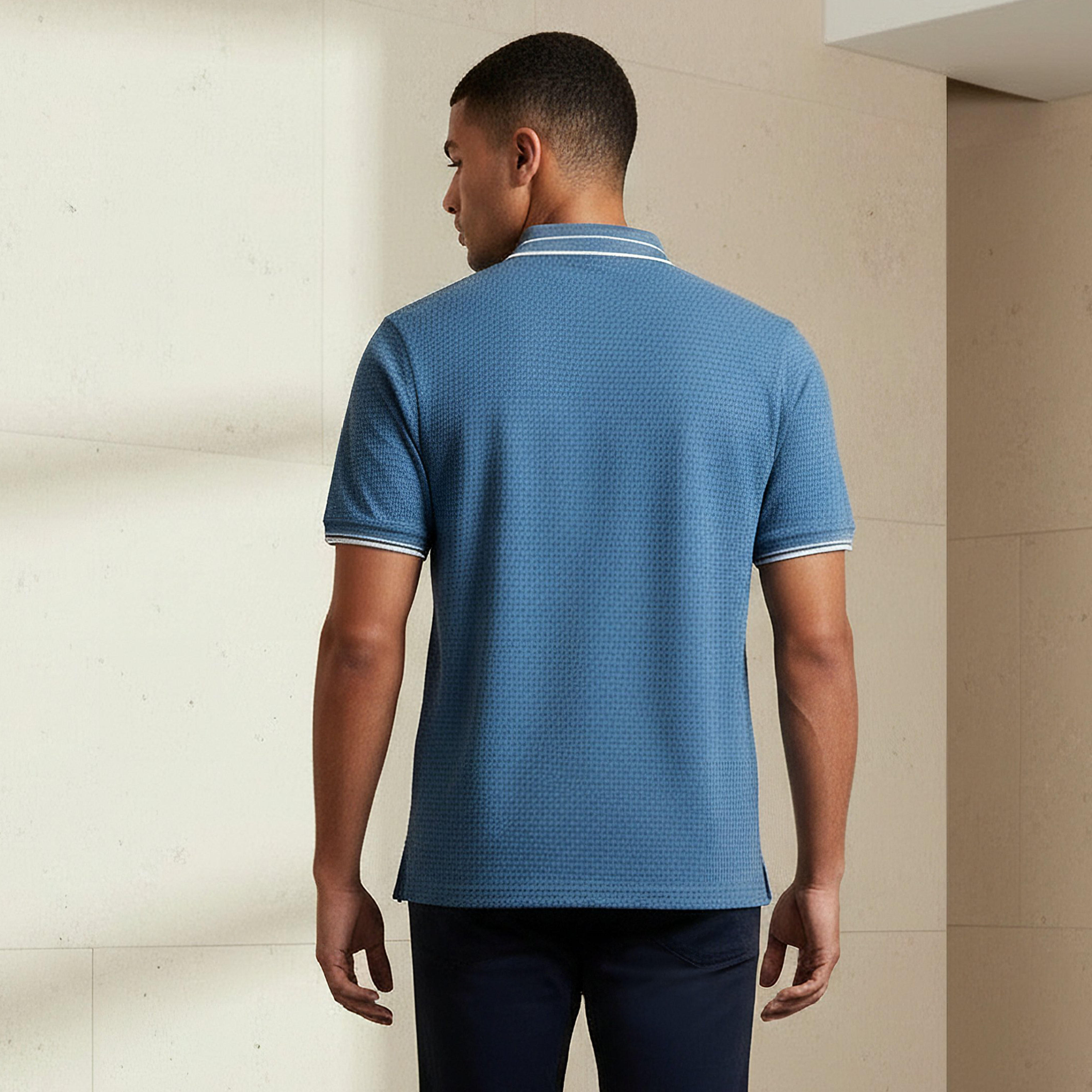 Men Short Sleeves Jacquard Polo T-shirt-men-clothing-tshirtsandpolos-polos-image-3