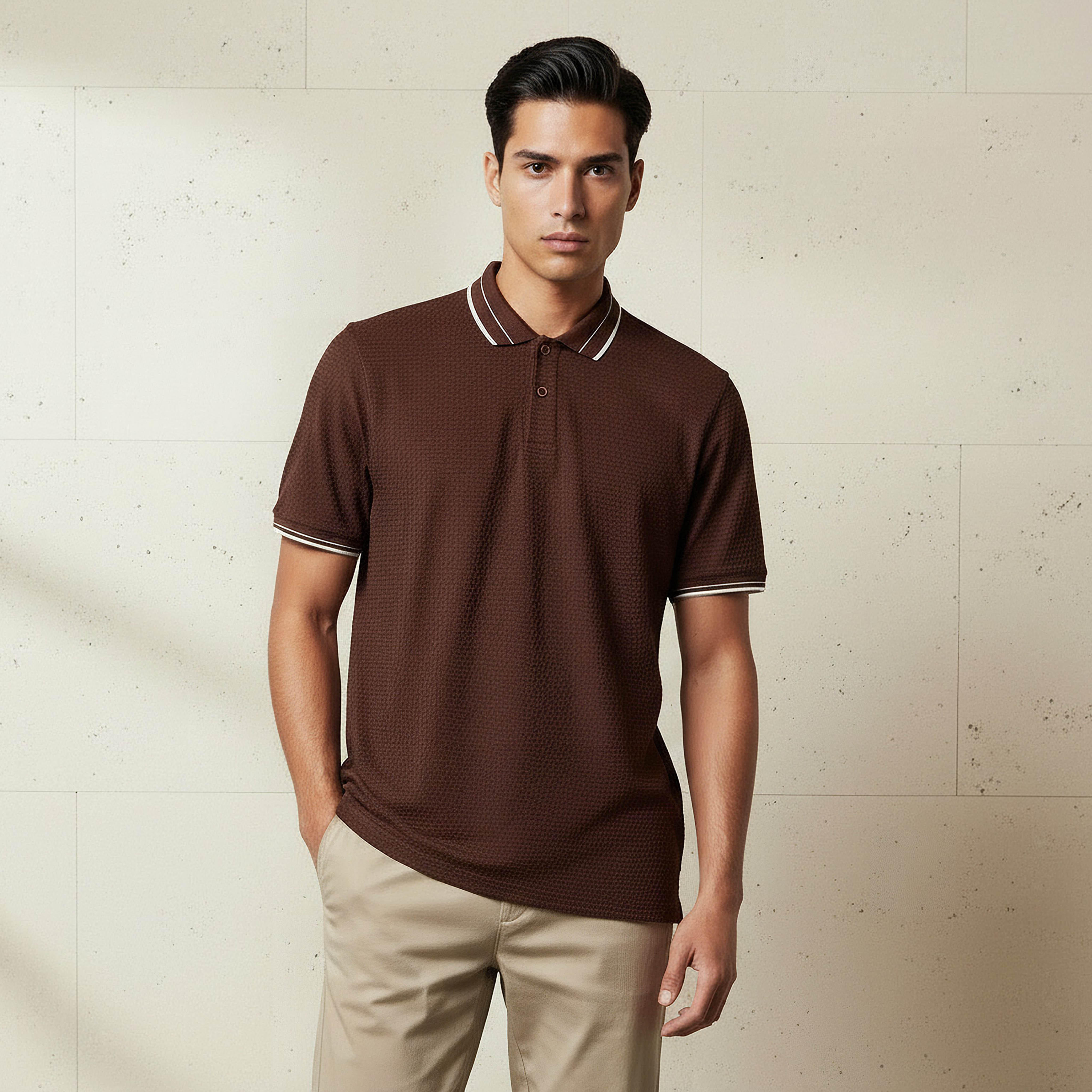 Men Short Sleeves Jacquard Polo T-shirt-men-clothing-tshirtsandpolos-polos-image-1