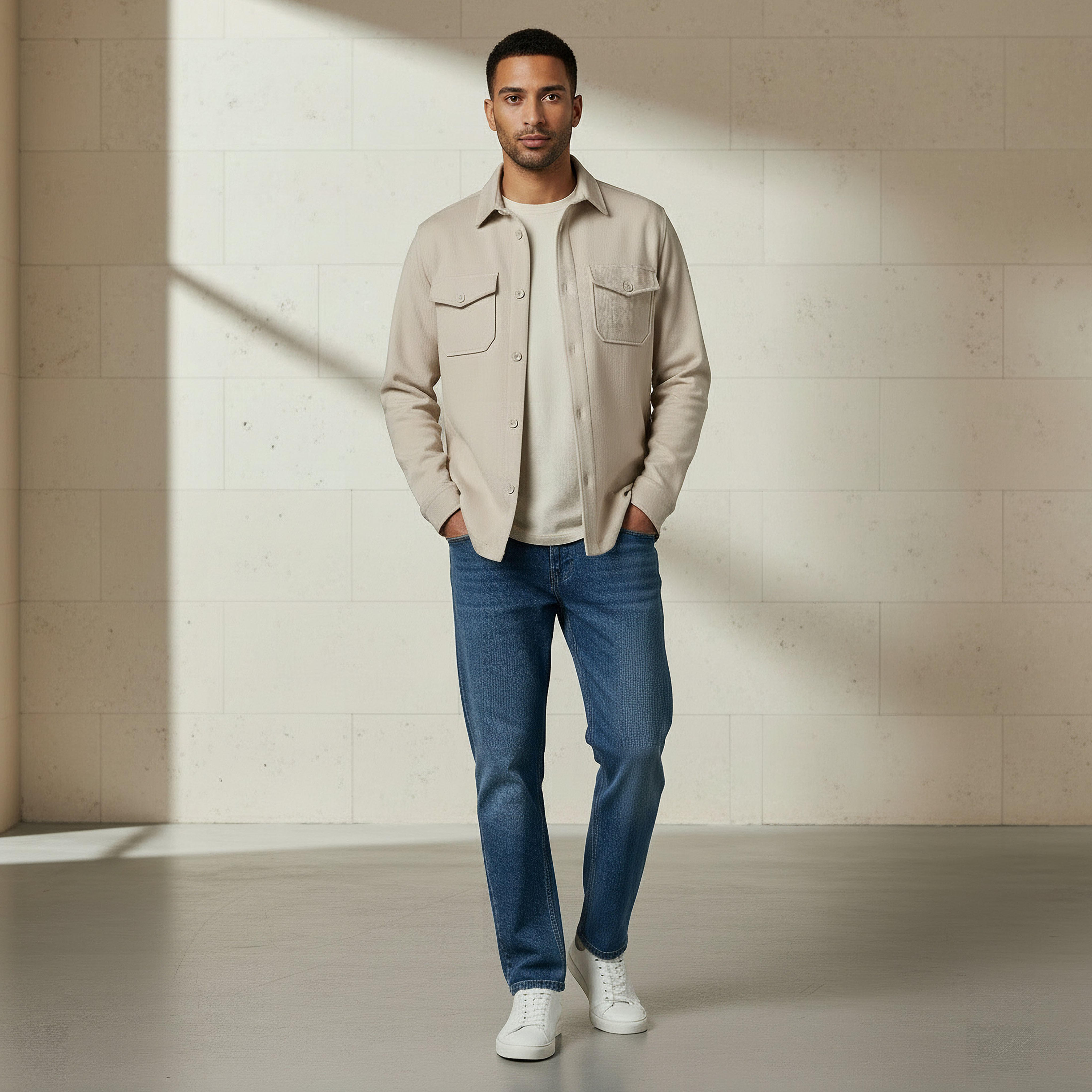 Men Regular Fit Flap Pocket Shacket-men-clothing-jacketsandblazers-jackets-image-2