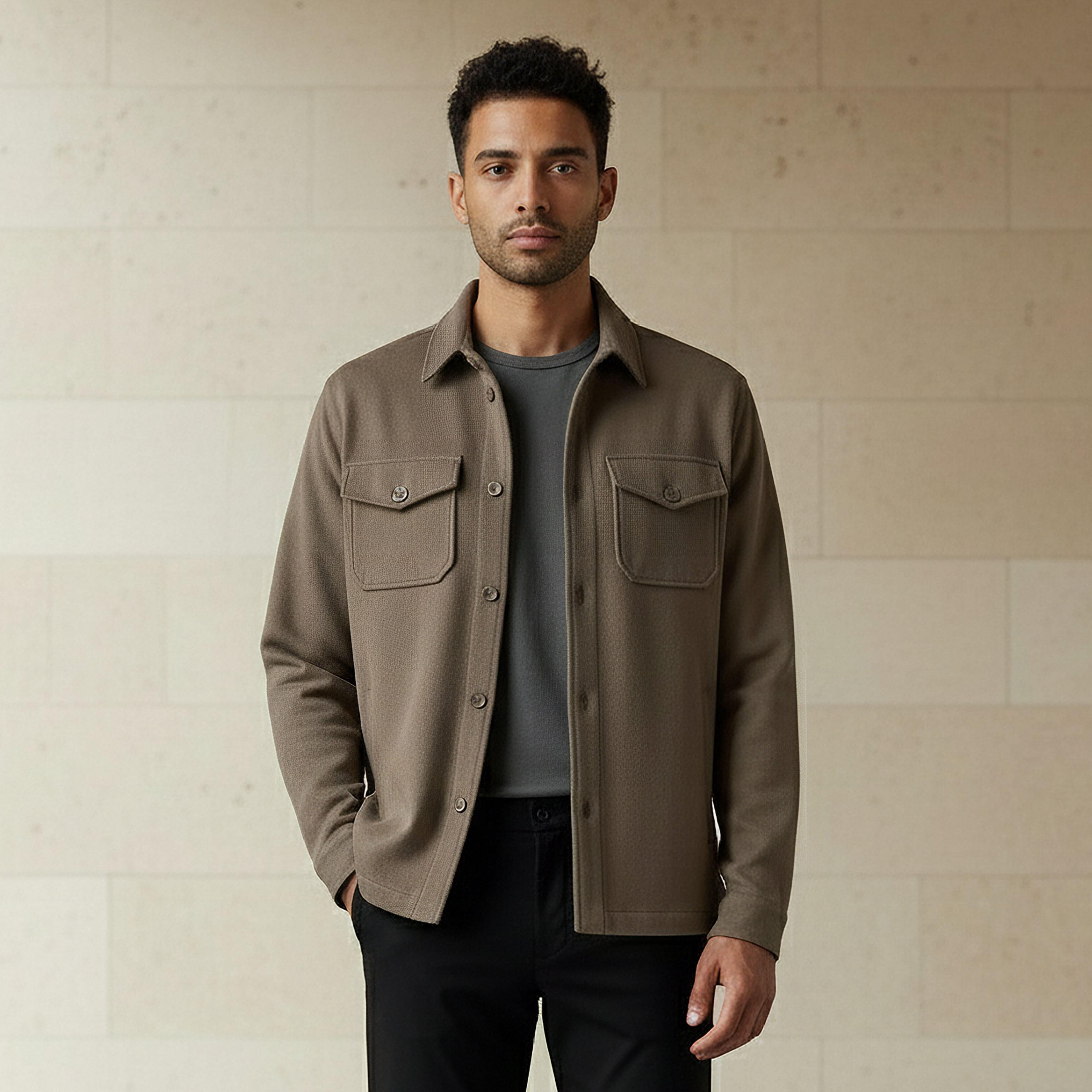 Men Regular Fit Flap Pocket Shacket-men-clothing-jacketsandblazers-jackets-image-1