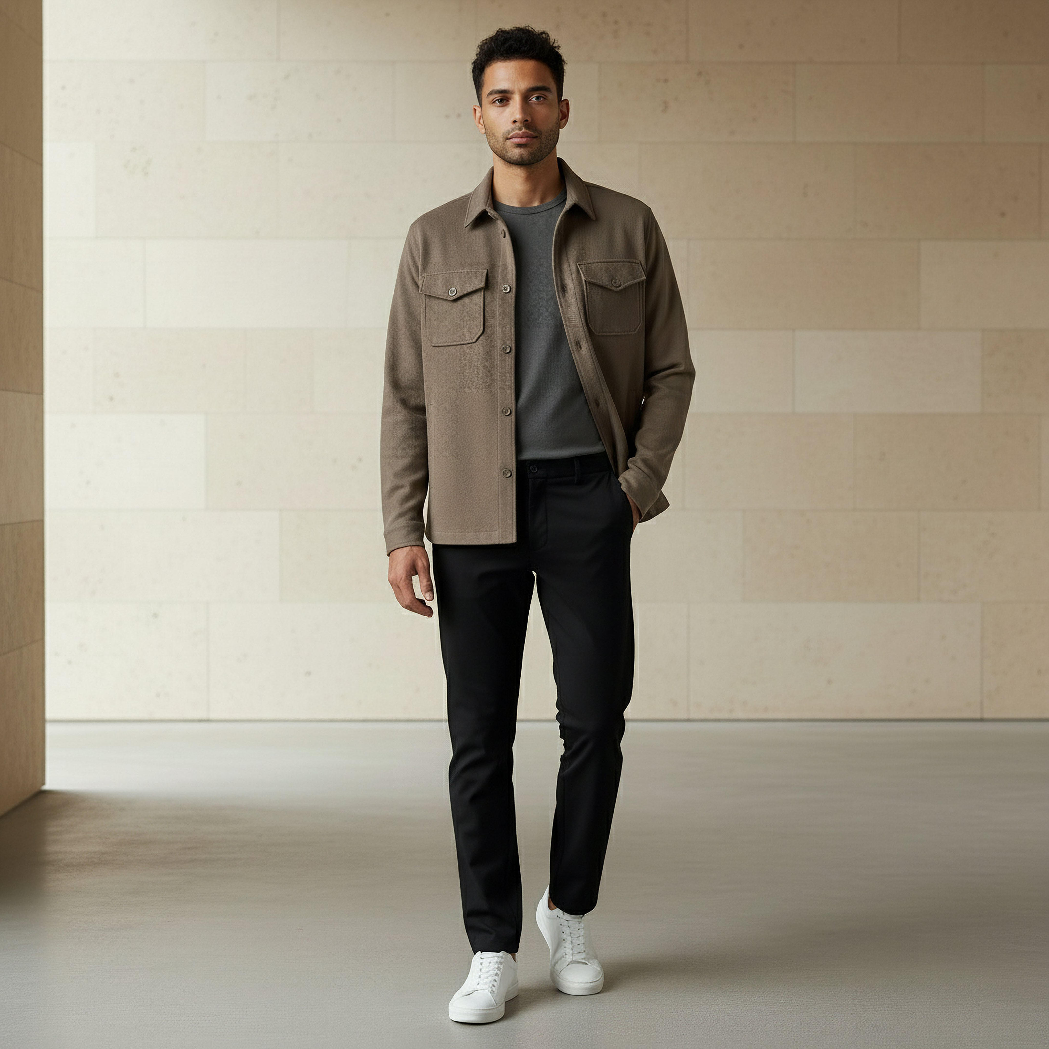 Men Regular Fit Flap Pocket Shacket-men-clothing-jacketsandblazers-jackets-image-2