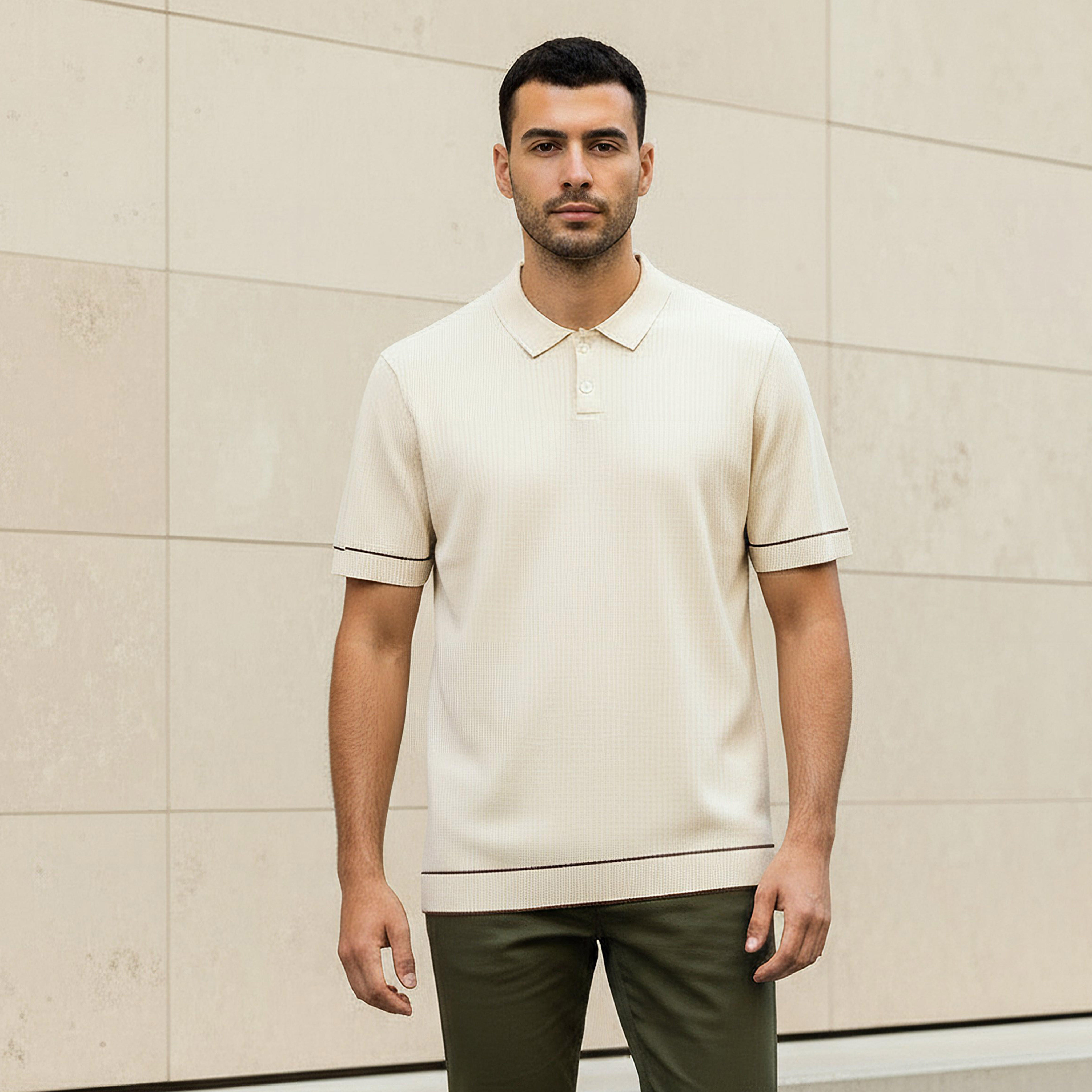 Men Short Sleeves Ribbed Polo T-shirt-men-clothing-tshirtsandpolos-polos-image-1