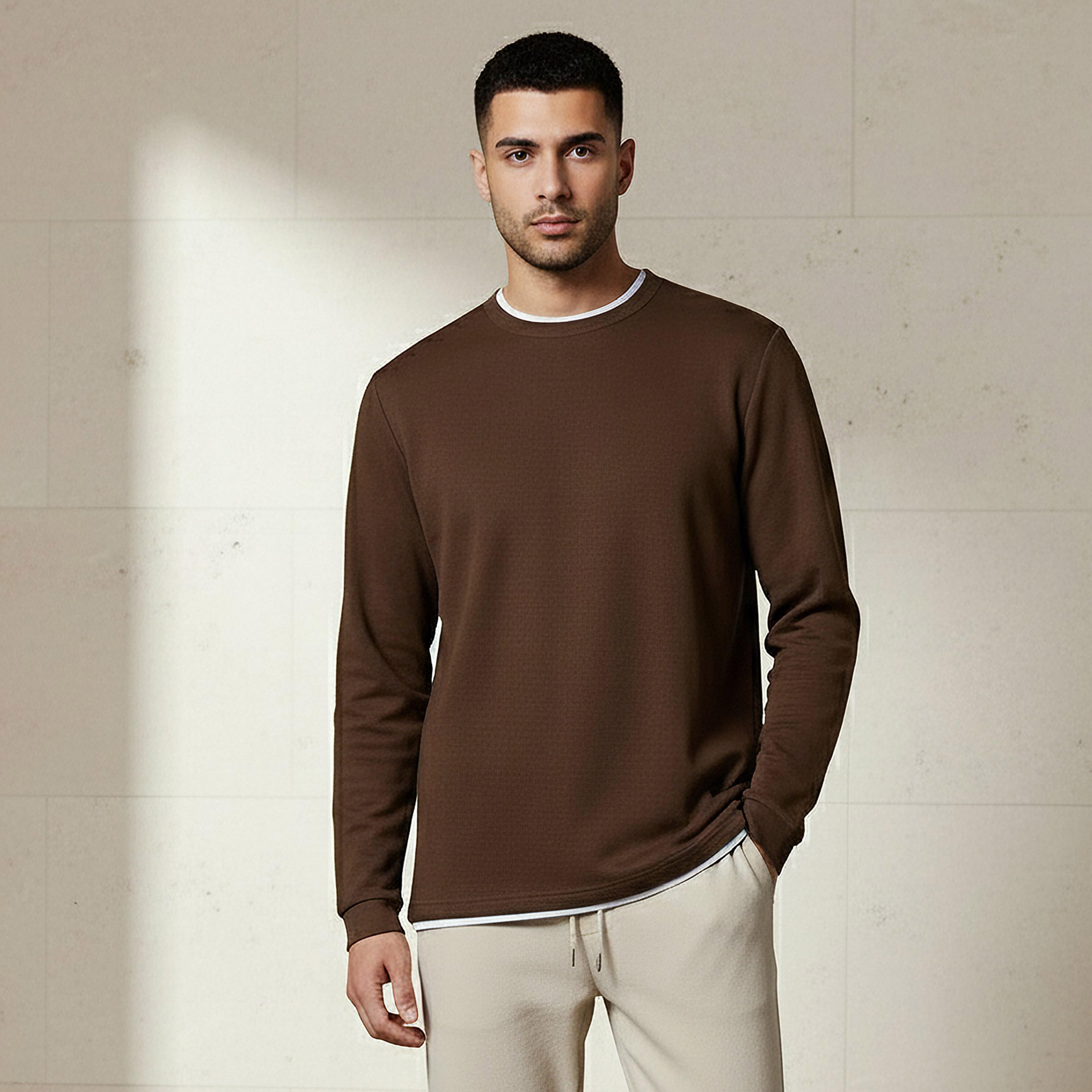 Men Slim Fit Textured Sweatshirt-PROMO_SP_SA_2FOR99_110625-image-1