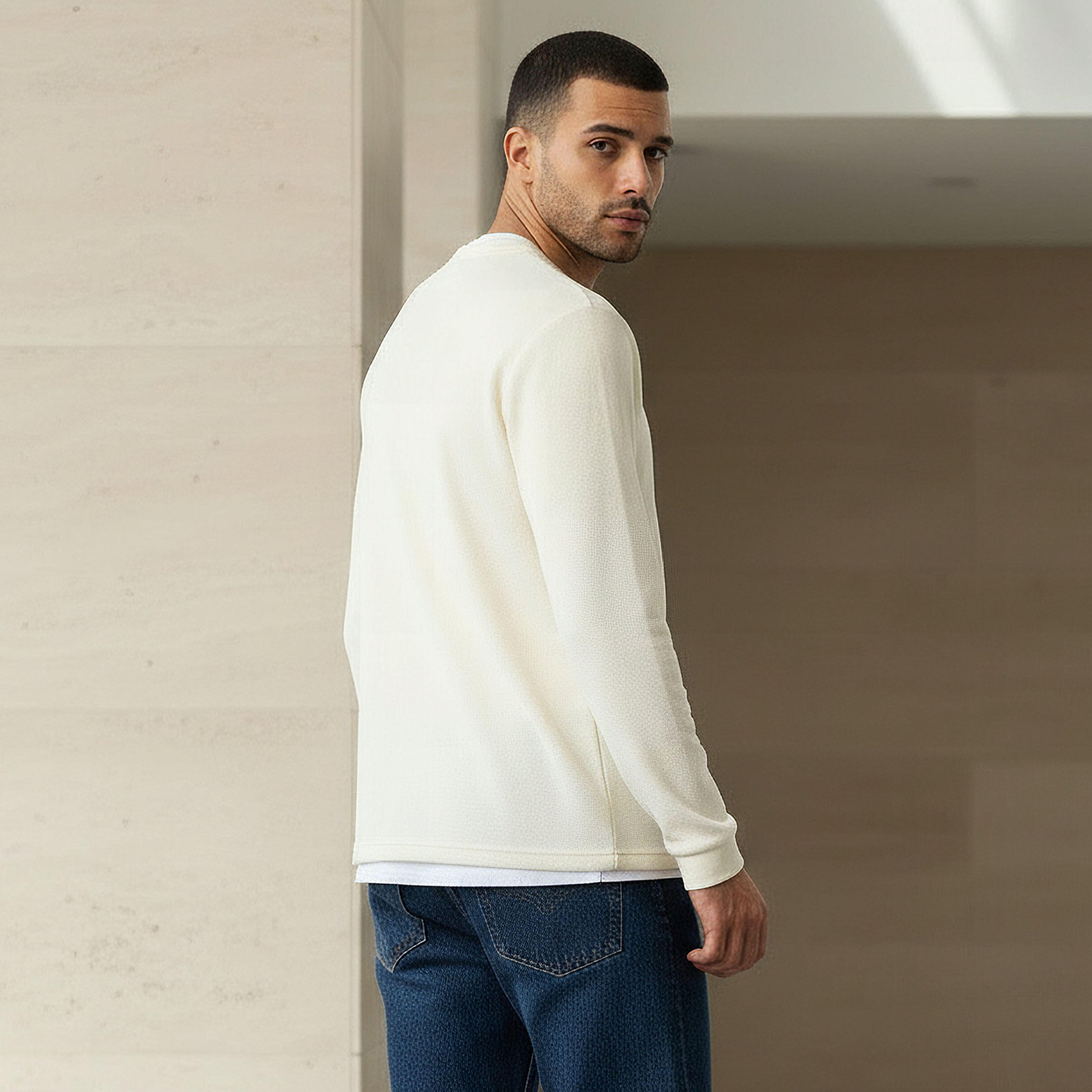 Men Slim Fit Textured Sweatshirt-PROMO_SP_SA_2FOR99_110625-image-3