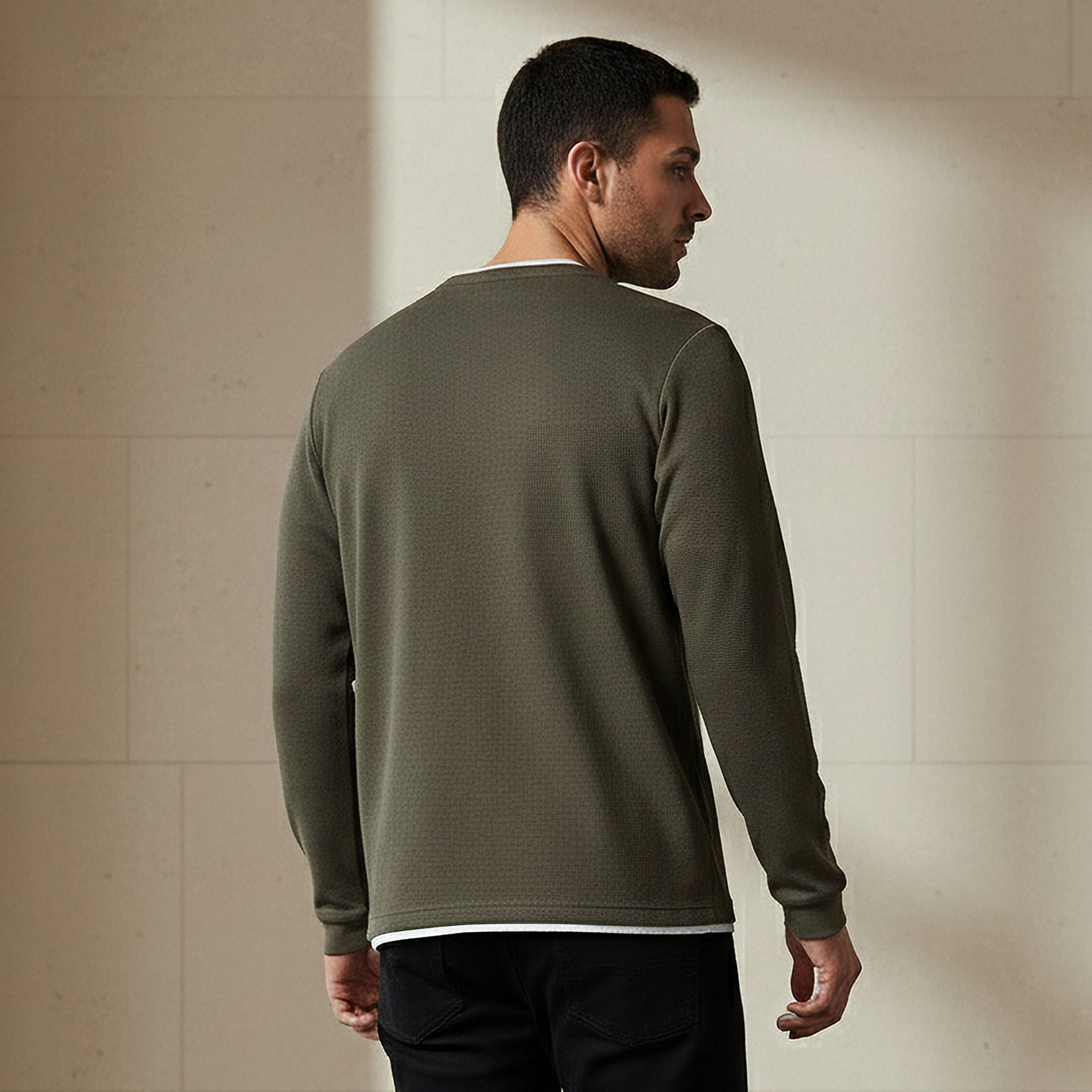 Men Slim Fit Textured Sweatshirt-men-winterwear-hoodiesandsweatshirts-image-3