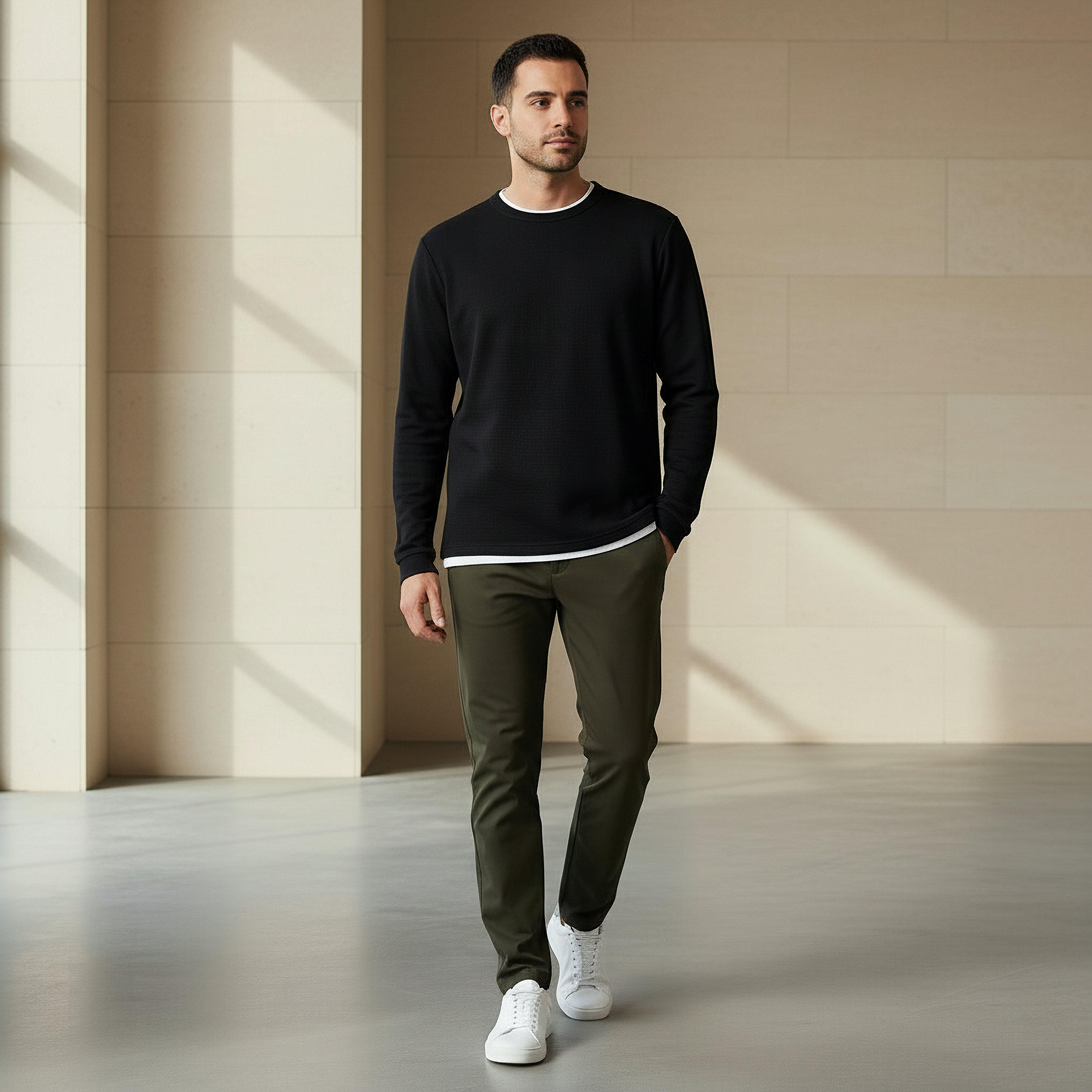 سويت شيرت رجالي بارز الملمس بقصة سليم-men-winterwear-hoodiesandsweatshirts-image-4