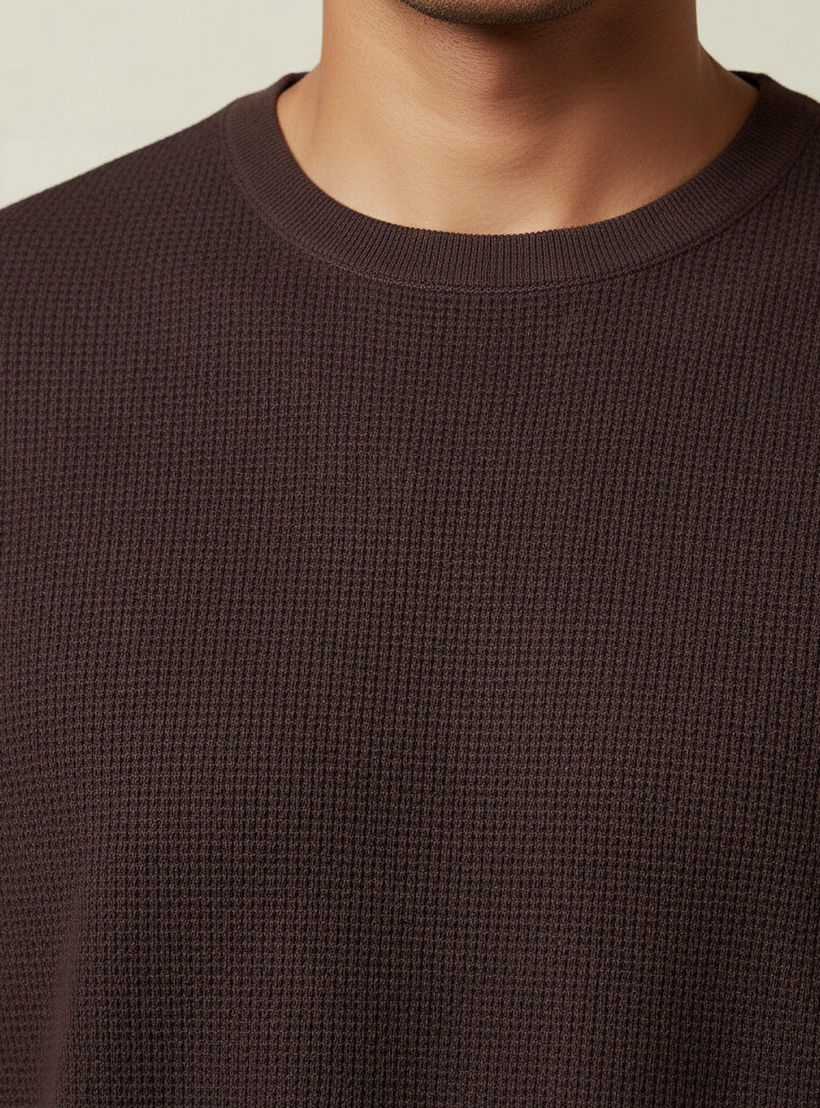 Men Regular Fit Crew Neck Short Sleeves Textured T-shirt-men-clothing-tshirtsandpolos-tshirts-image-4