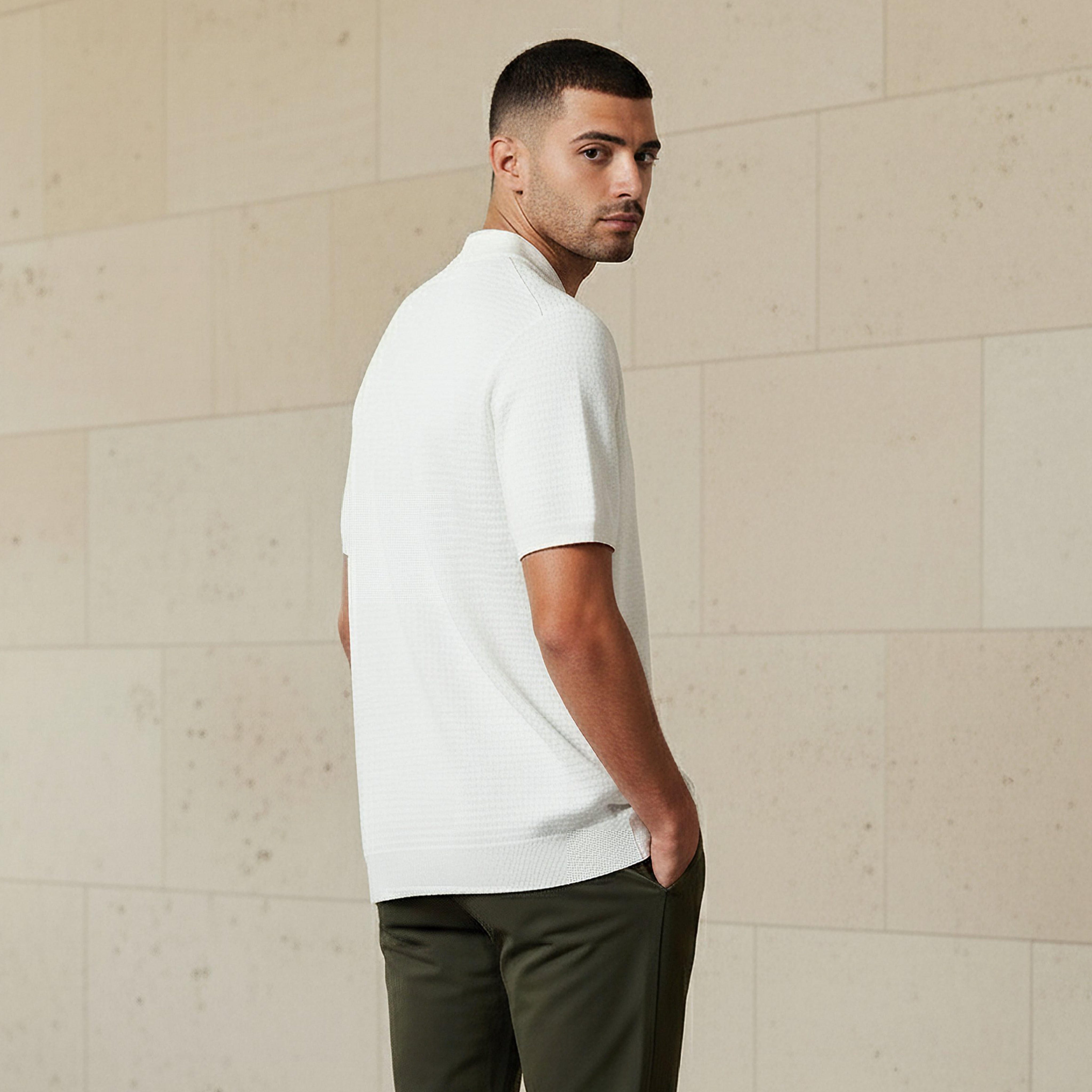 Men Short Sleeve Textured Polo T-shirt-men-clothing-tshirtsandpolos-polos-image-3