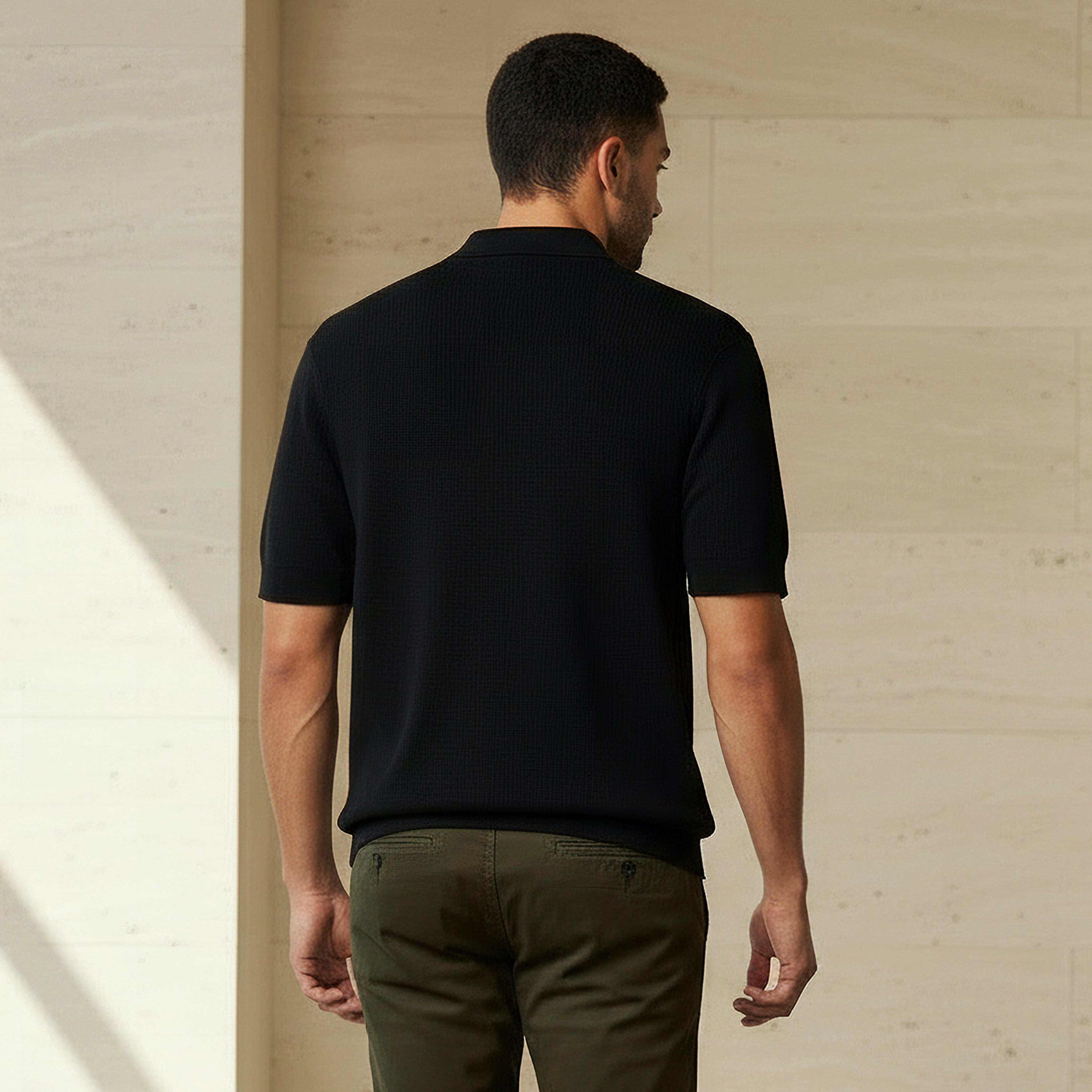 تيشيرت بولو بأكمام قصيرة وملمس بارز للرجال-men-clothing-tshirtsandpolos-polos-image-2