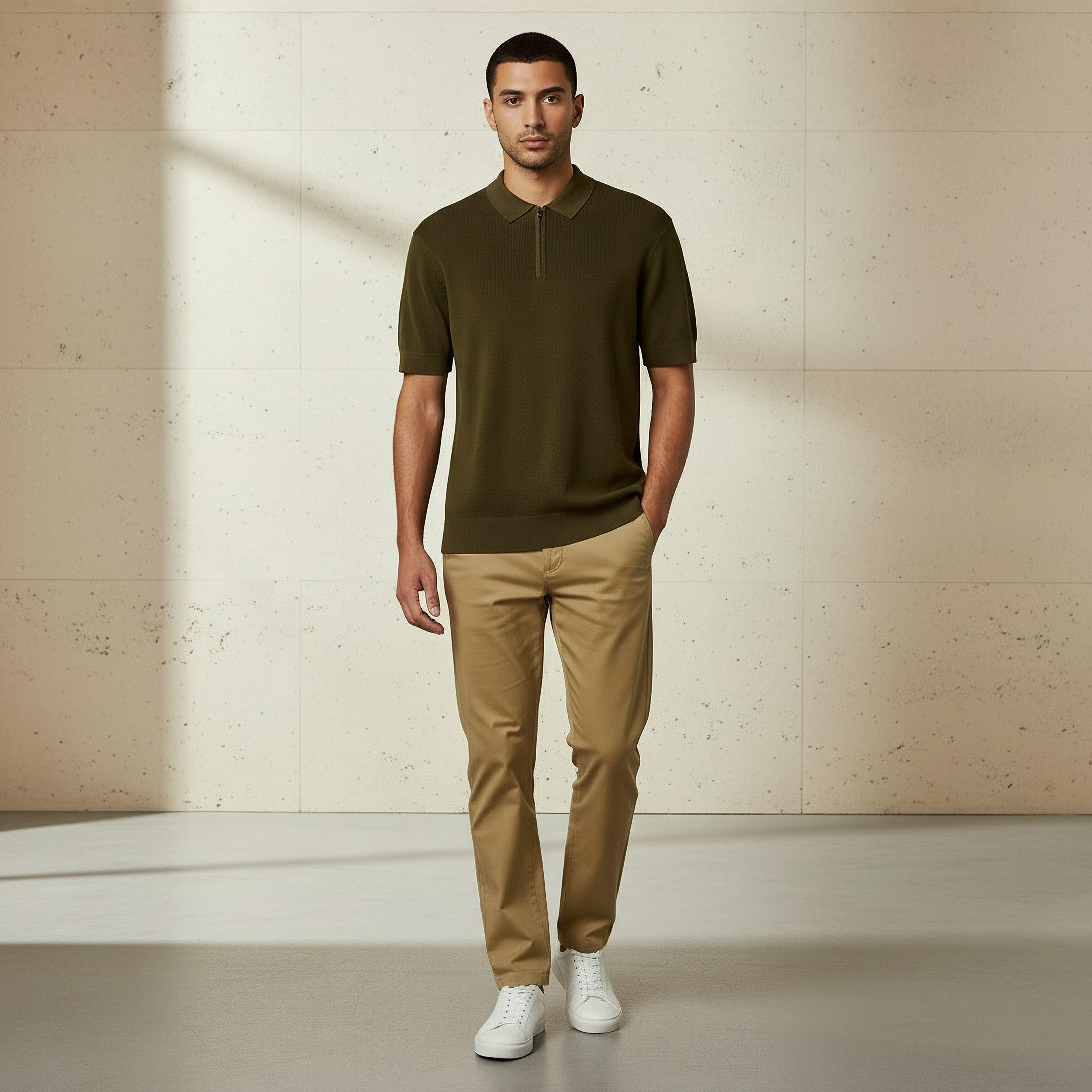 Men Short Sleeve Textured Polo T-shirt-men-clothing-tshirtsandpolos-polos-image-2
