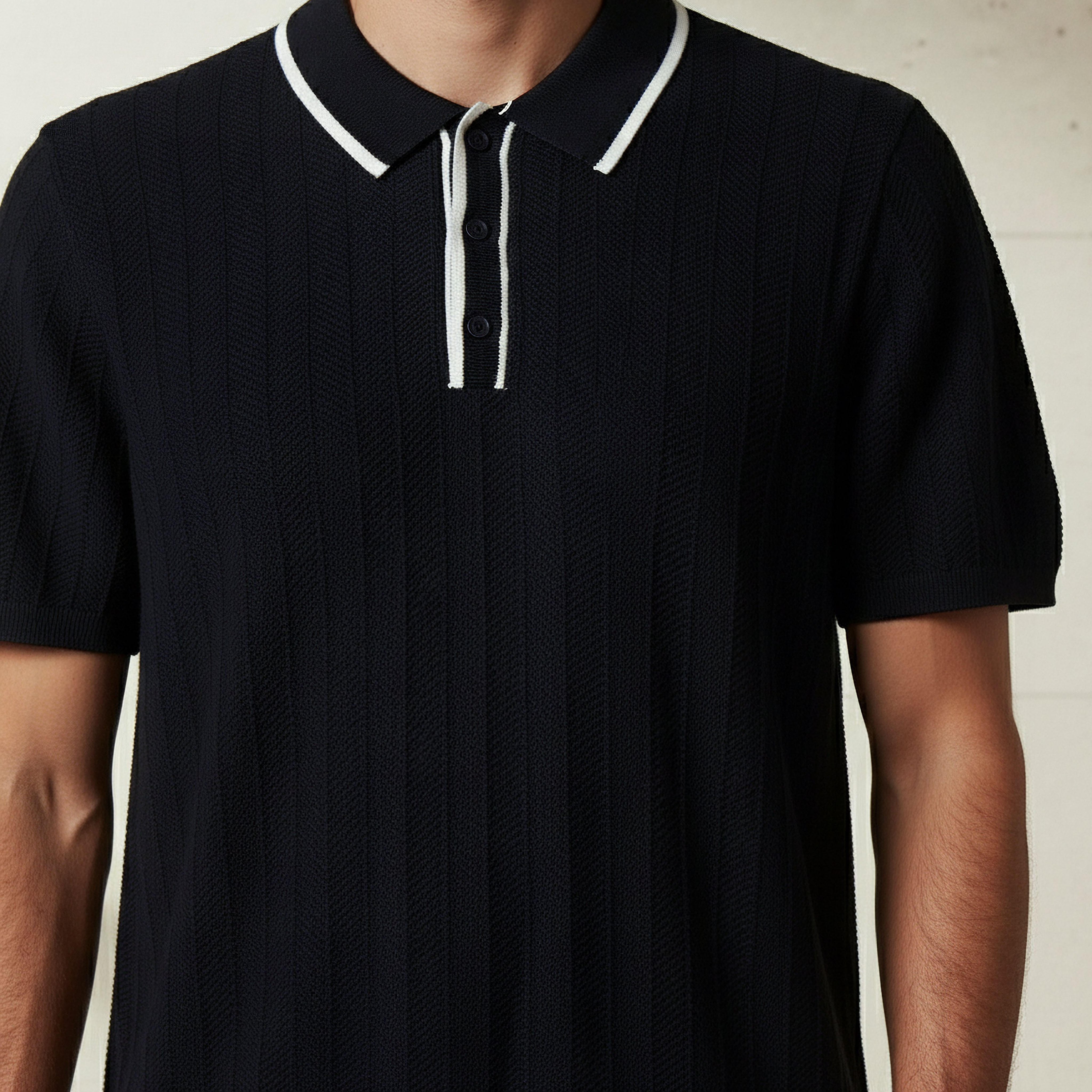 Men Short Sleeve Textured Polo T-shirt-men-clothing-tshirtsandpolos-polos-image-4