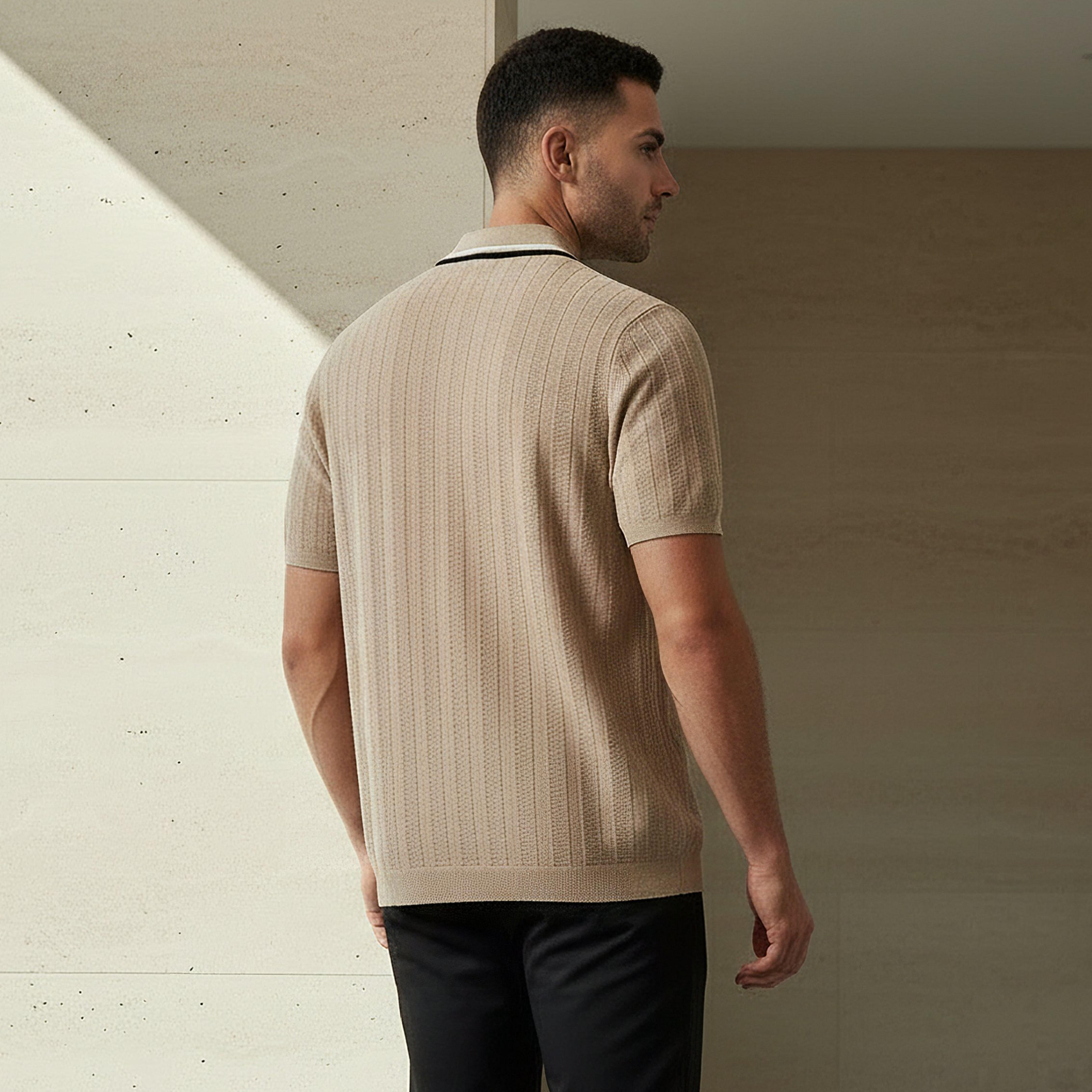 Men Short Sleeve Textured Polo T-shirt-men-clothing-tshirtsandpolos-polos-image-3