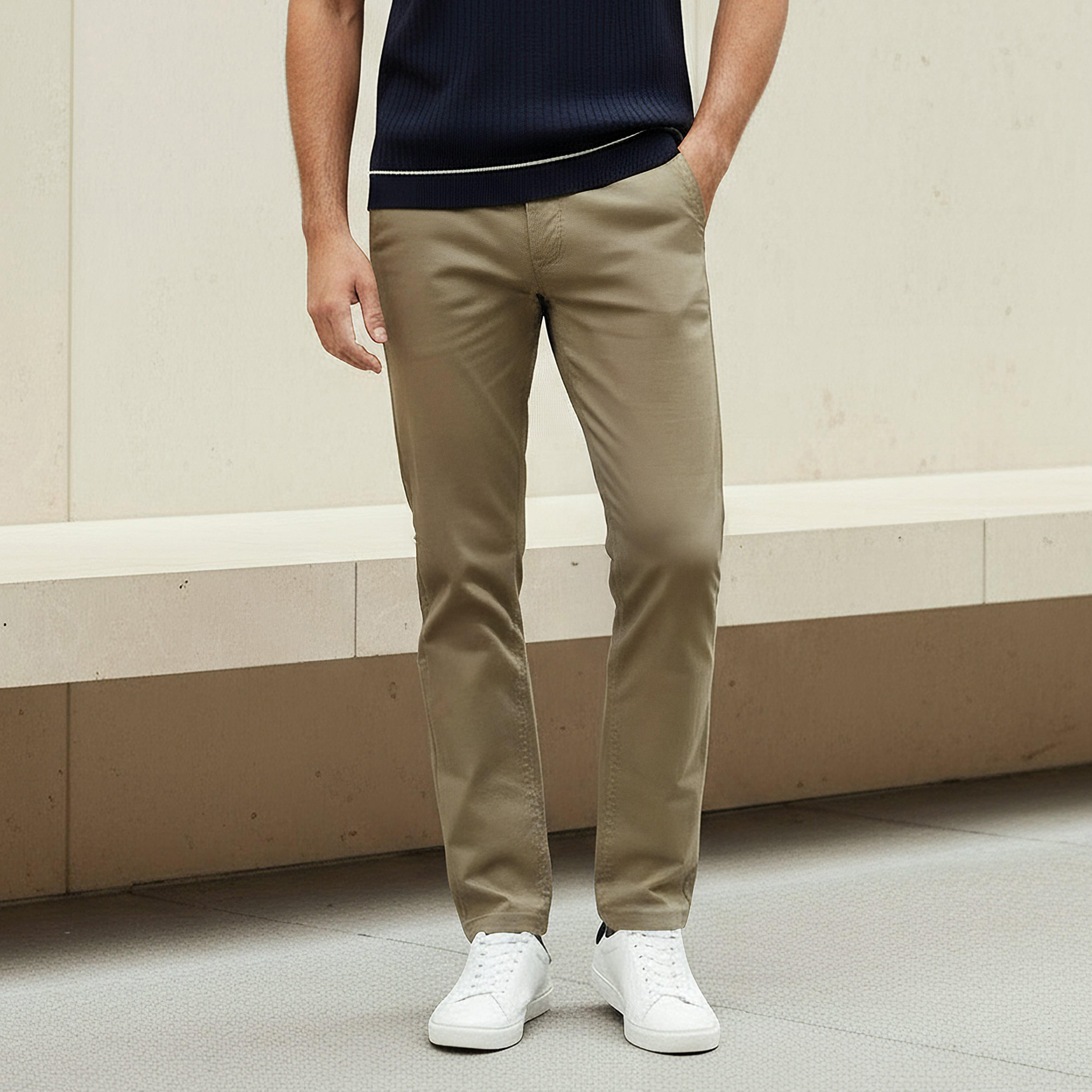 Men Slim Fit Chinos with Pockets-men-clothing-bottoms-trousersandchinos-chinos-image-1