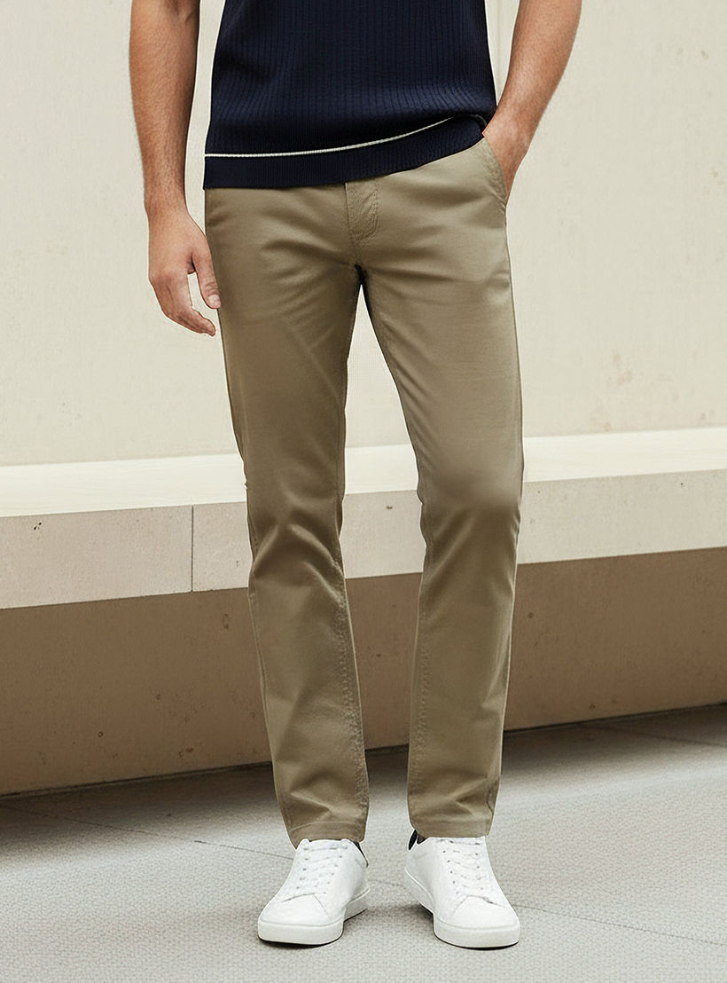 Men Slim Fit Chinos with Pockets-men-clothing-bottoms-trousersandchinos-chinos-image-1