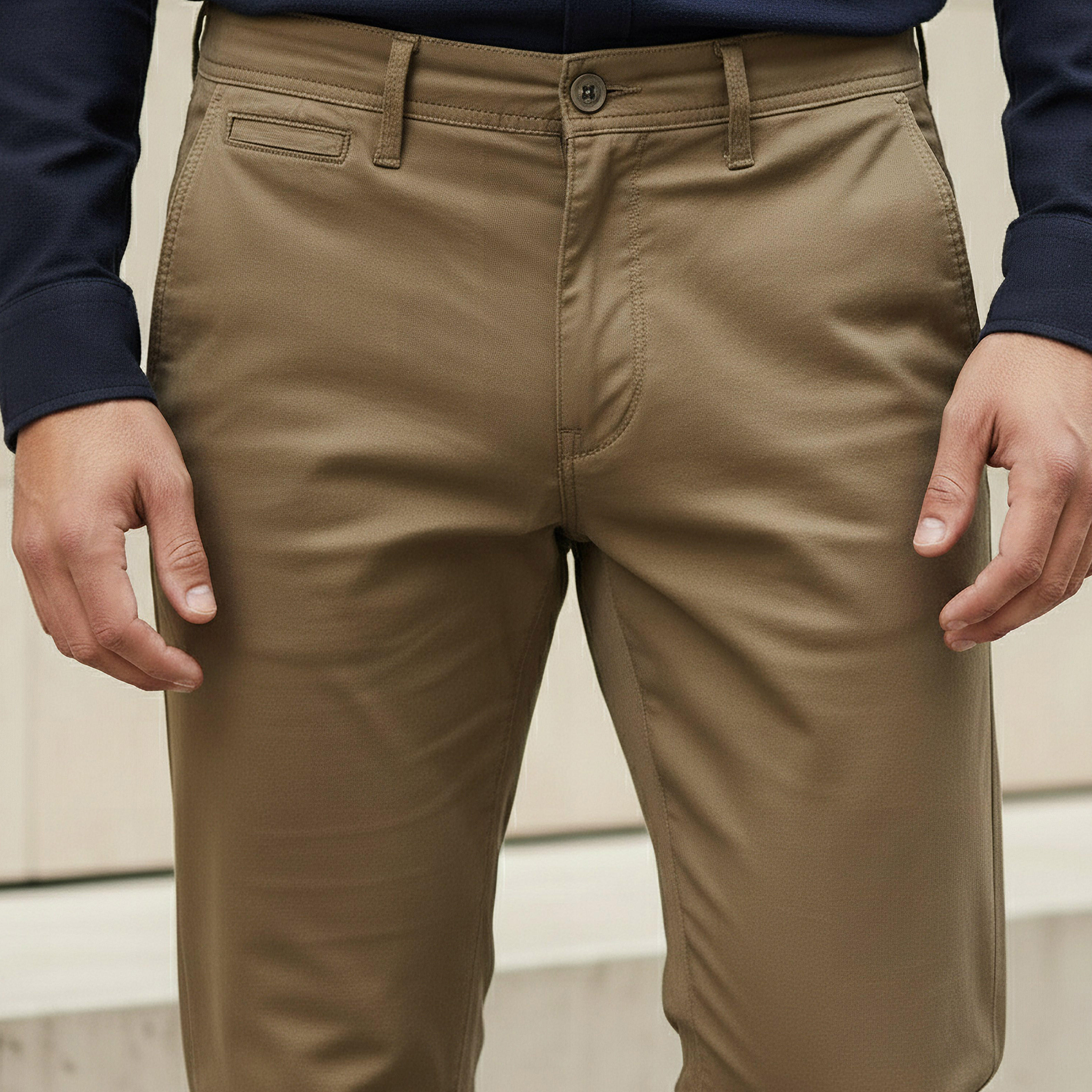 بنطلون تشينو بقصة سليم وجيوب للرجال-men-clothing-bottoms-trousersandchinos-chinos-image-1