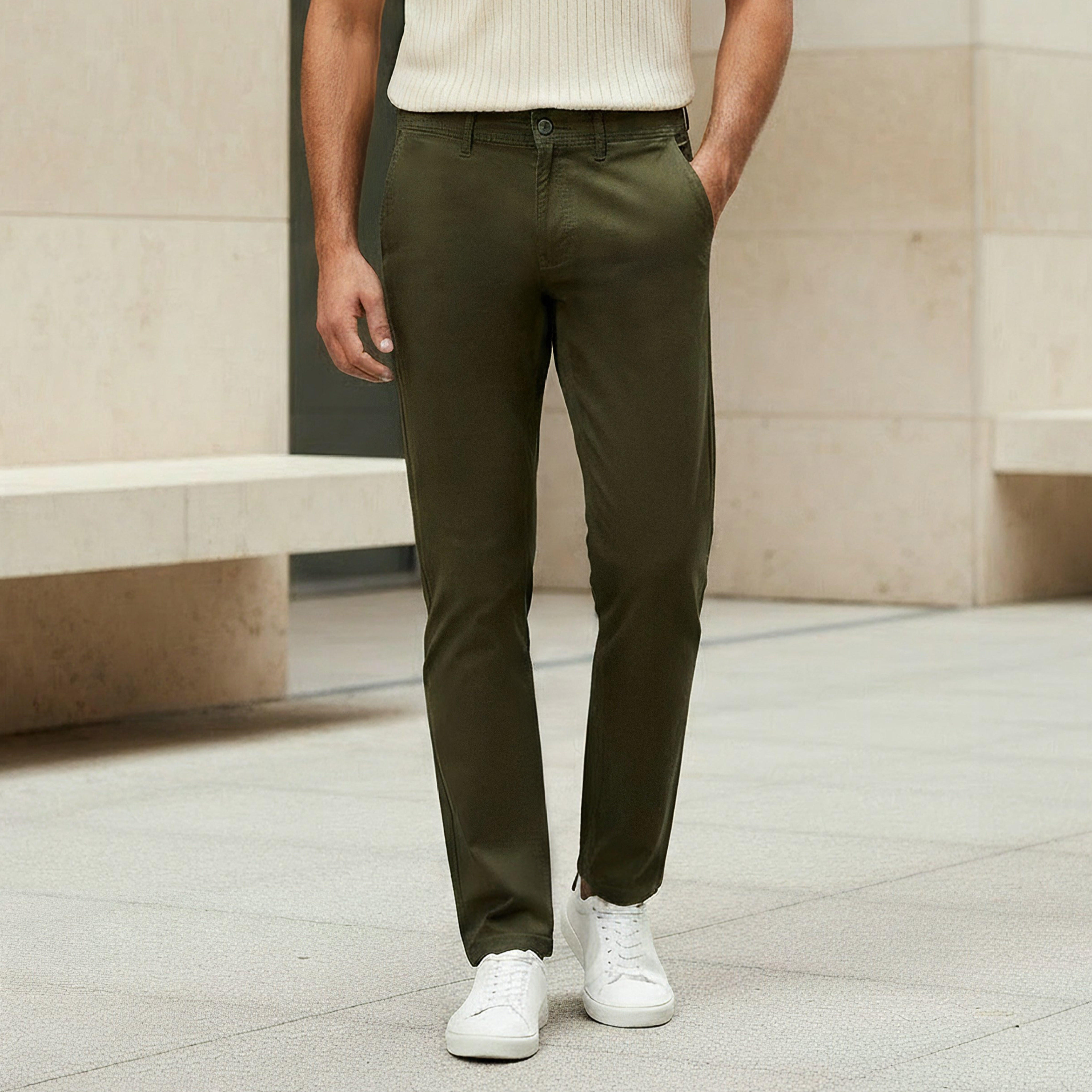 Men Slim Fit Chinos with Pockets-men-clothing-bottoms-trousersandchinos-chinos-image-1