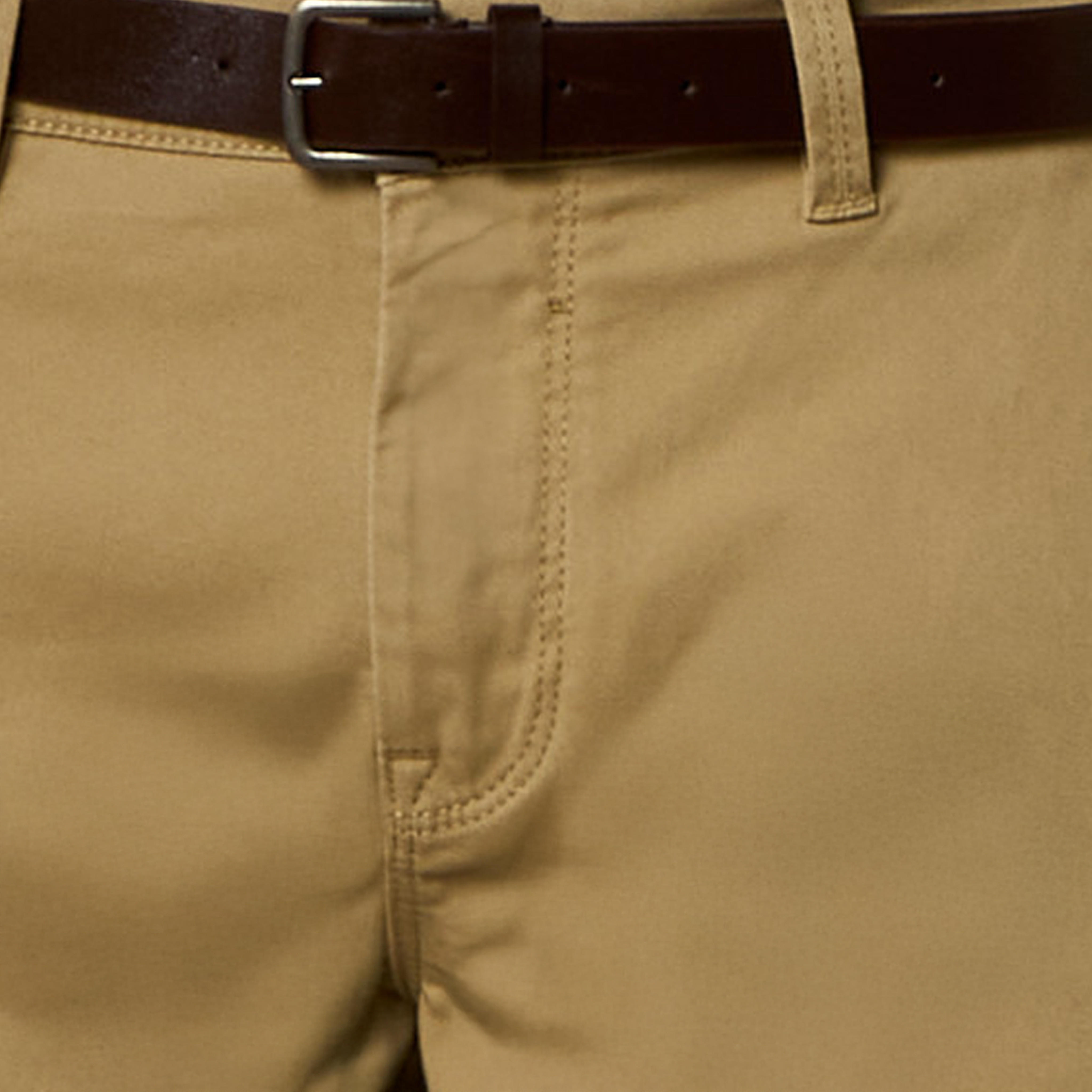 بنطلون تشينو قطن بحزام وقصة سليم للرجال-men-clothing-bottoms-trousersandchinos-chinos-image-8