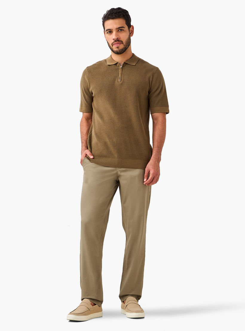 بنطلون تشينو قطن بحزام وقصة سليم للرجال-men-clothing-bottoms-trousersandchinos-chinos-image-2
