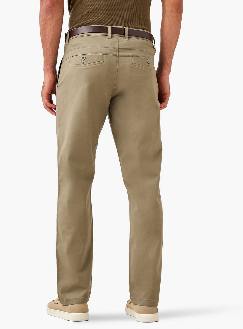 بنطلون تشينو قطن بحزام وقصة سليم للرجال-men-clothing-bottoms-trousersandchinos-chinos-image-4