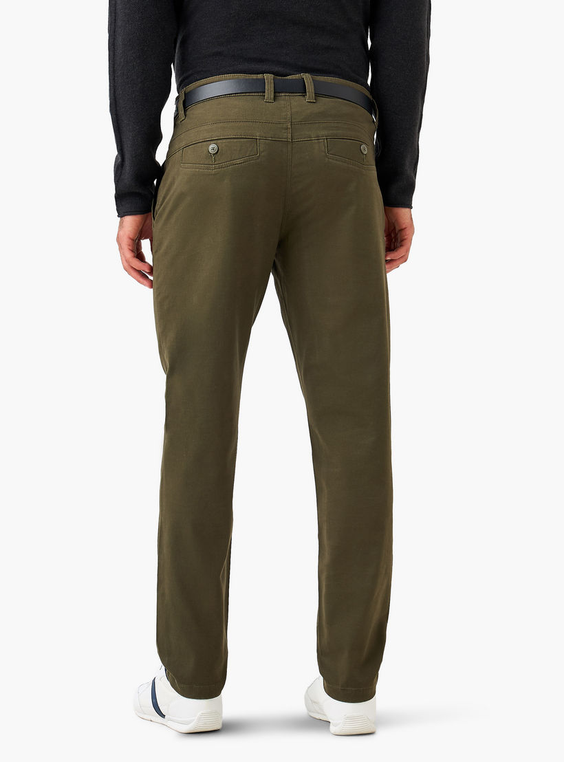 بنطلون تشينو قطن بحزام وقصة سليم للرجال-men-clothing-bottoms-trousersandchinos-chinos-image-3