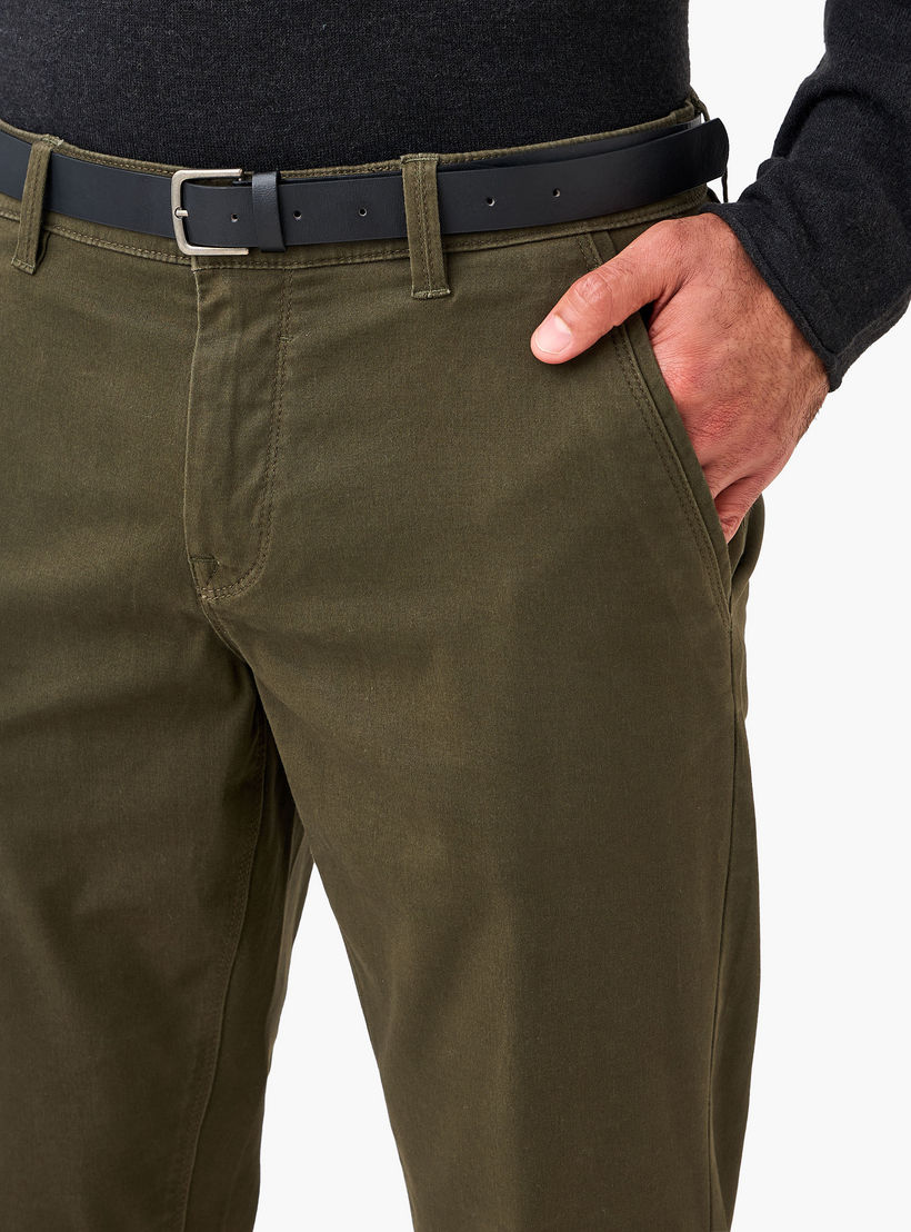بنطلون تشينو قطن بحزام وقصة سليم للرجال-men-clothing-bottoms-trousersandchinos-chinos-image-4