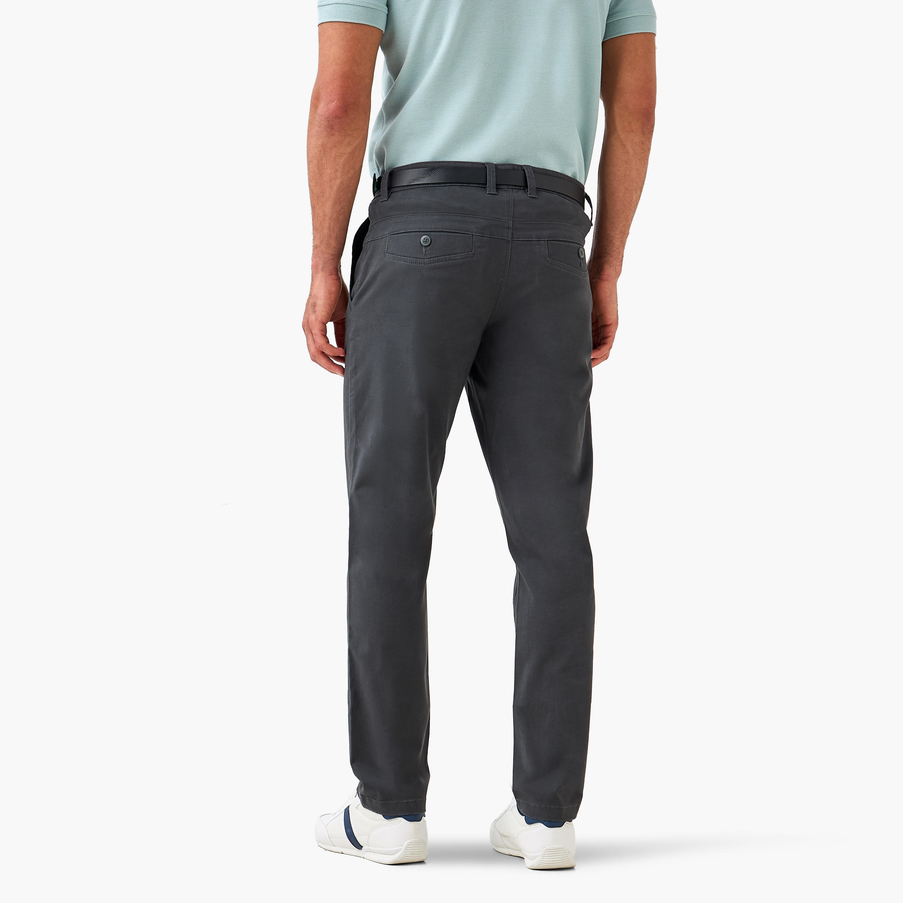 بنطلون تشينو قطن بحزام وقصة سليم للرجال-men-clothing-bottoms-trousersandchinos-chinos-image-15