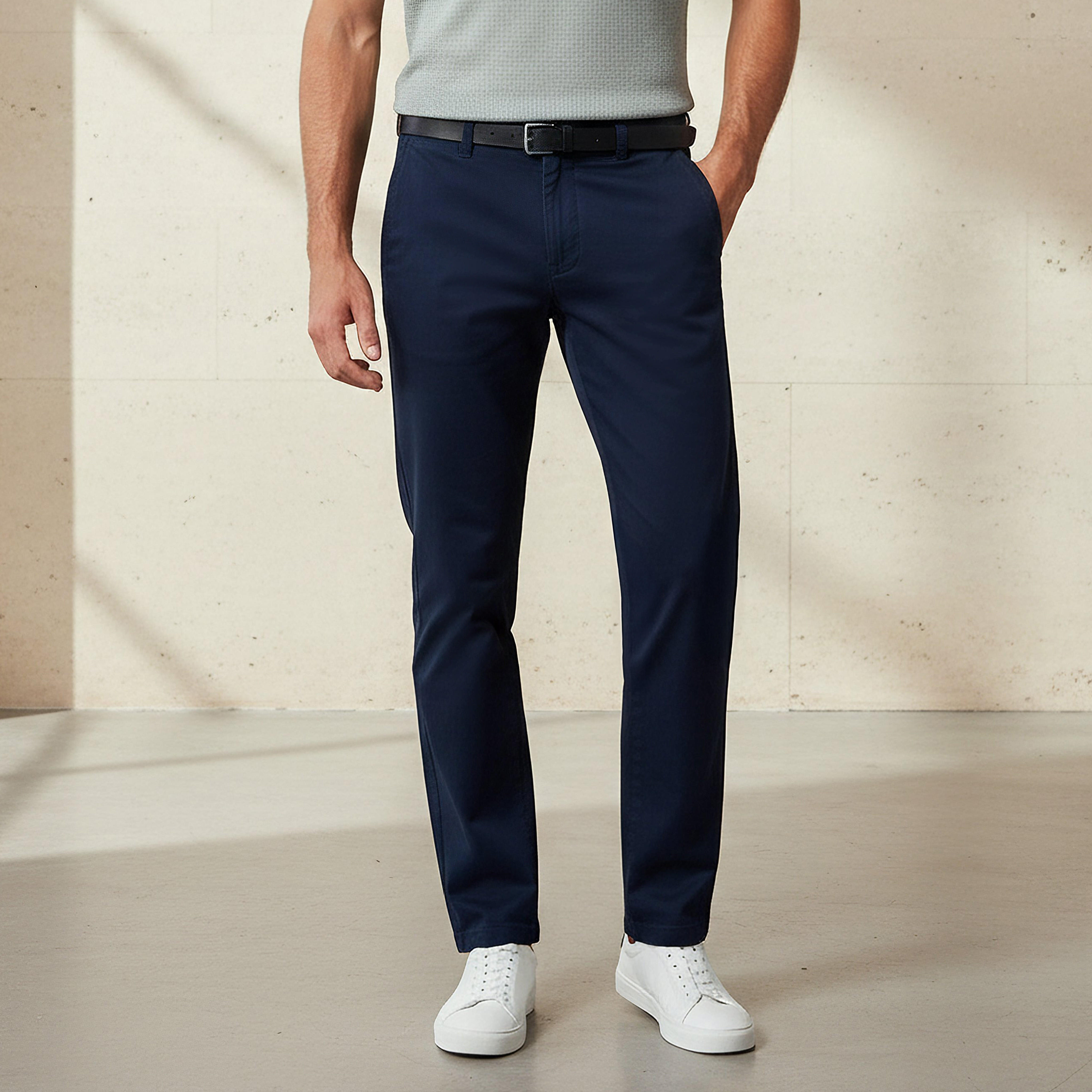 بنطلون تشينو رجالي بقصة ضيقة وحزام-men-clothing-bottoms-trousersandchinos-chinos-image-4