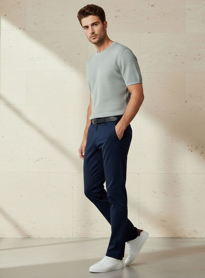 بنطلون تشينو رجالي بقصة ضيقة وحزام-men-clothing-bottoms-trousersandchinos-chinos-image-3