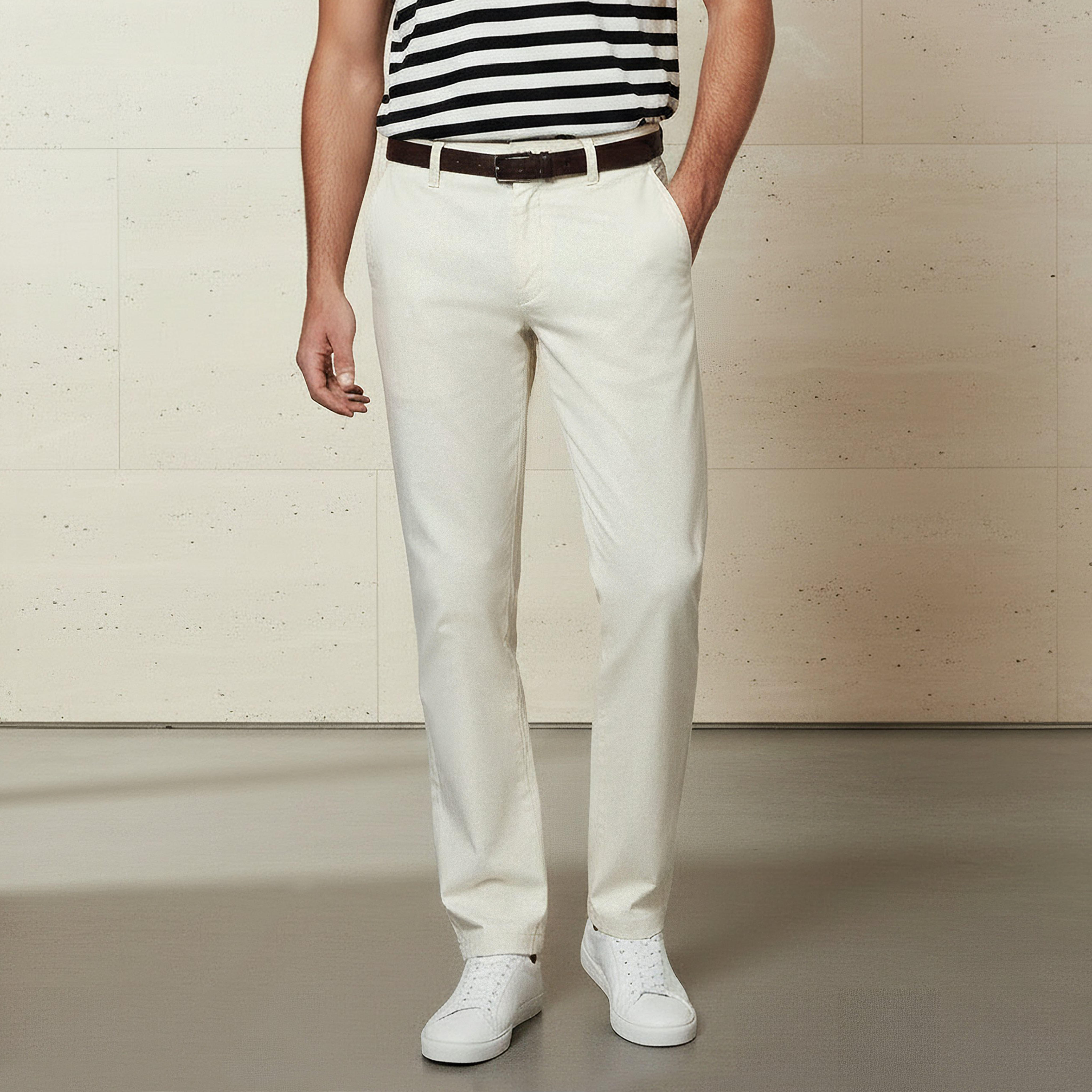 بنطلون تشينو رجالي بقصة ضيقة وحزام-men-clothing-bottoms-trousersandchinos-chinos-image-4