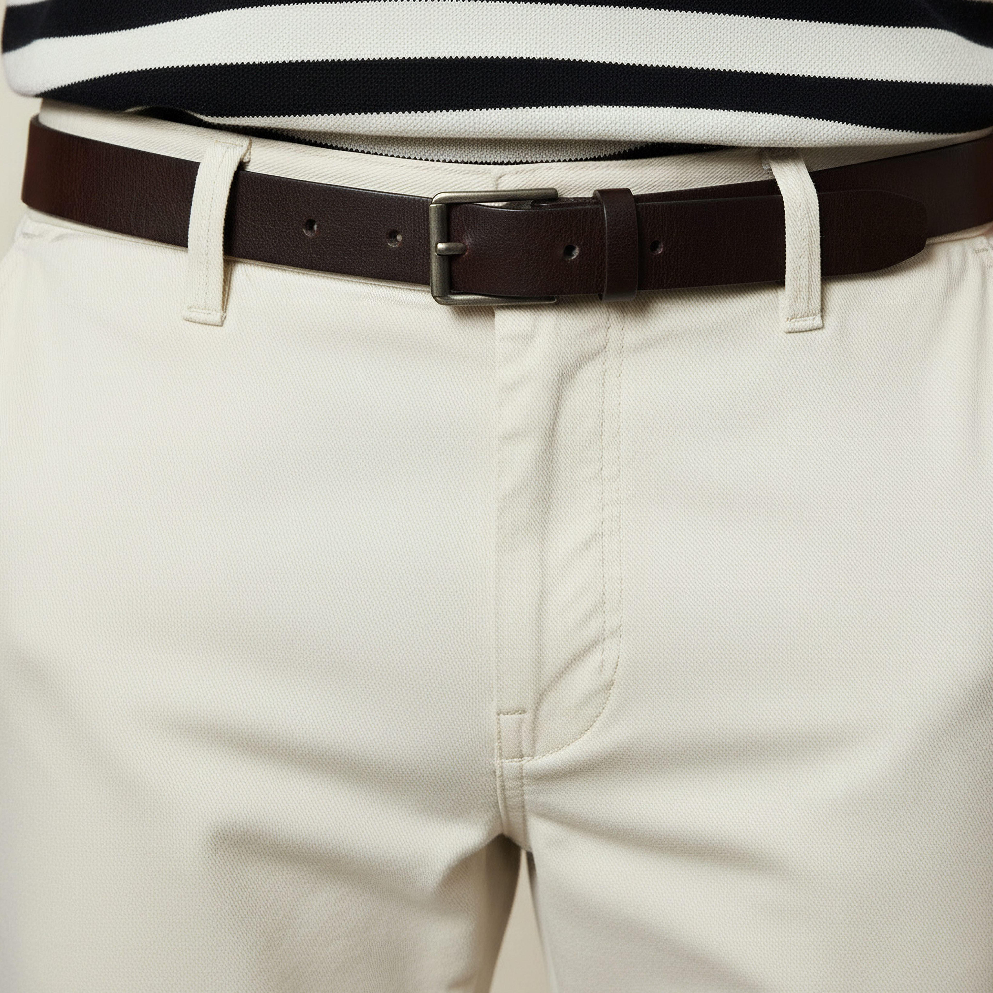 بنطلون تشينو رجالي بقصة ضيقة وحزام-men-clothing-bottoms-trousersandchinos-chinos-image-1