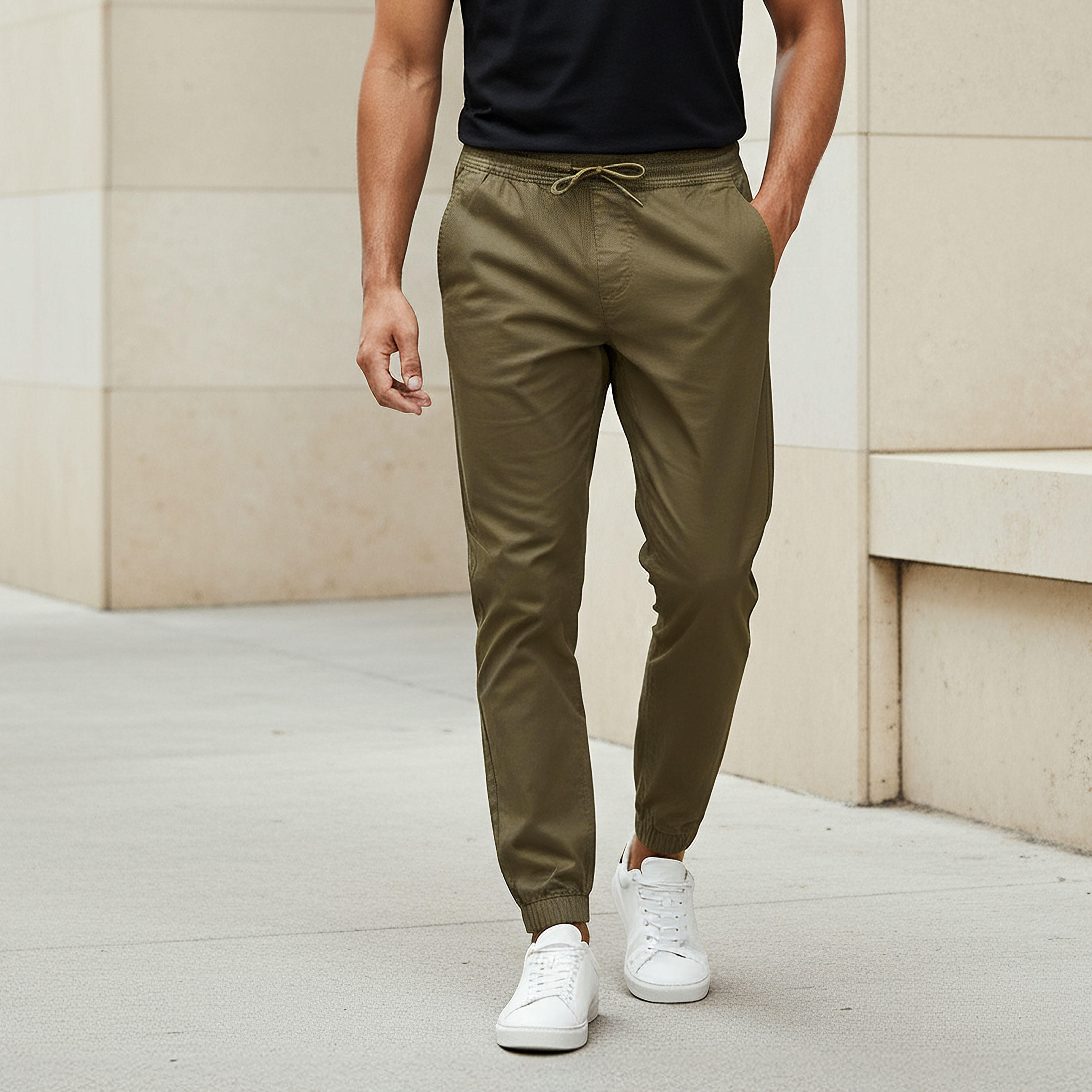 بنطلون رياضي بقصّة سليم وجيوب للرجال-men-clothing-bottoms-joggers-image-1