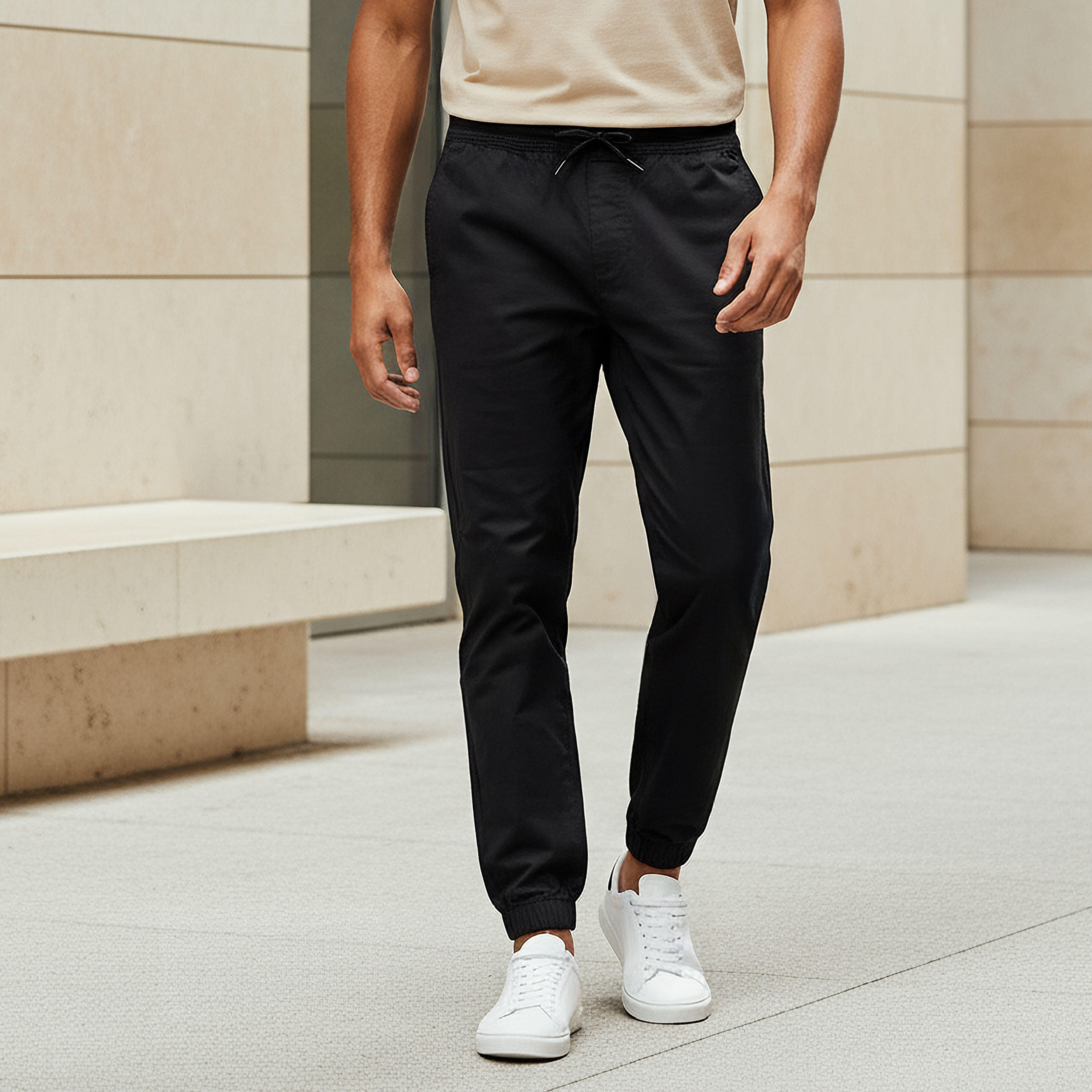 Men Slim Fit Joggers with Pockets-men-clothing-bottoms-joggers-image-1