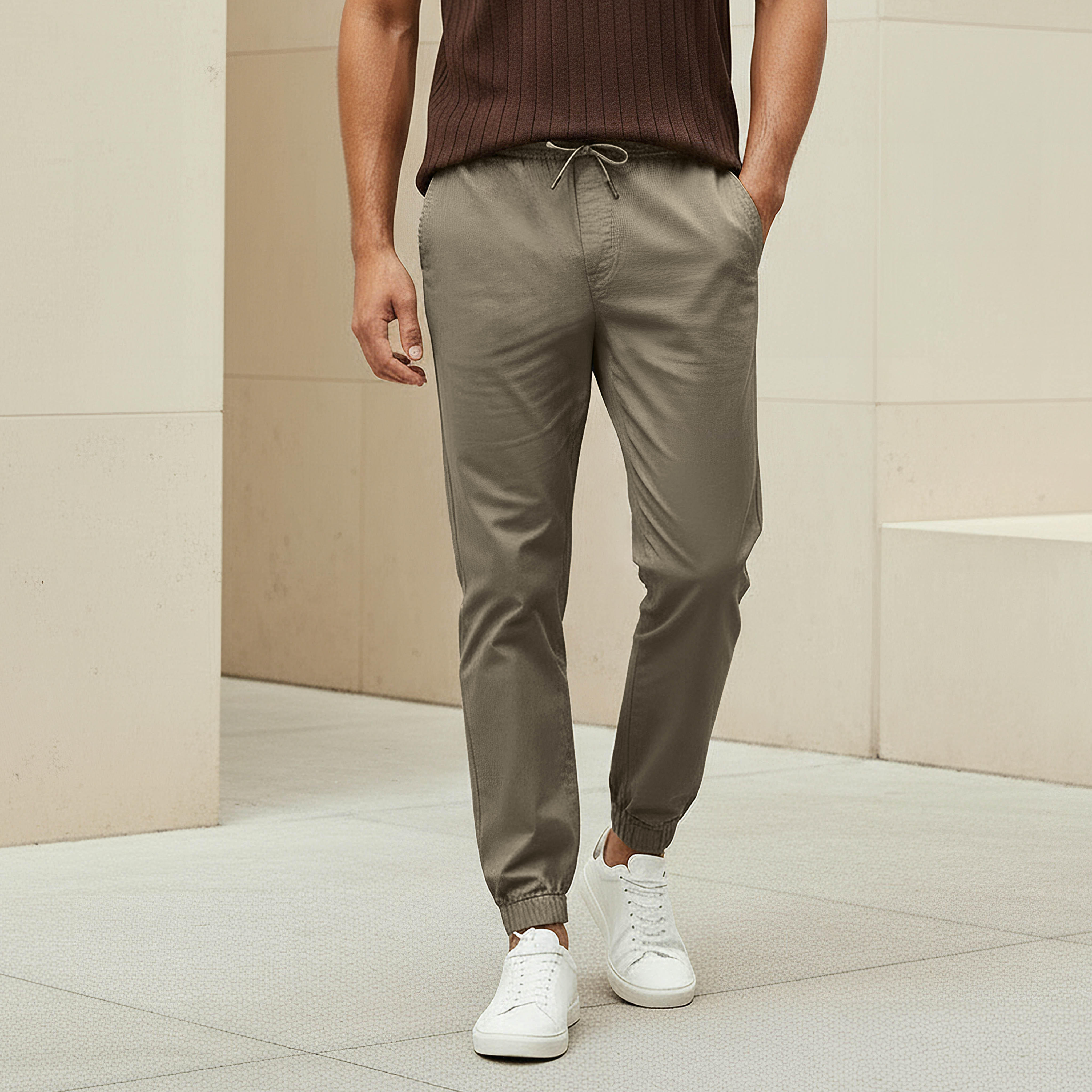 Men Slim Fit Joggers with Pockets-men-clothing-bottoms-joggers-image-1