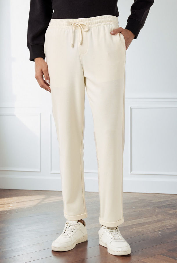 Men Slim Fit Pique Pants-men-clothing-image-1