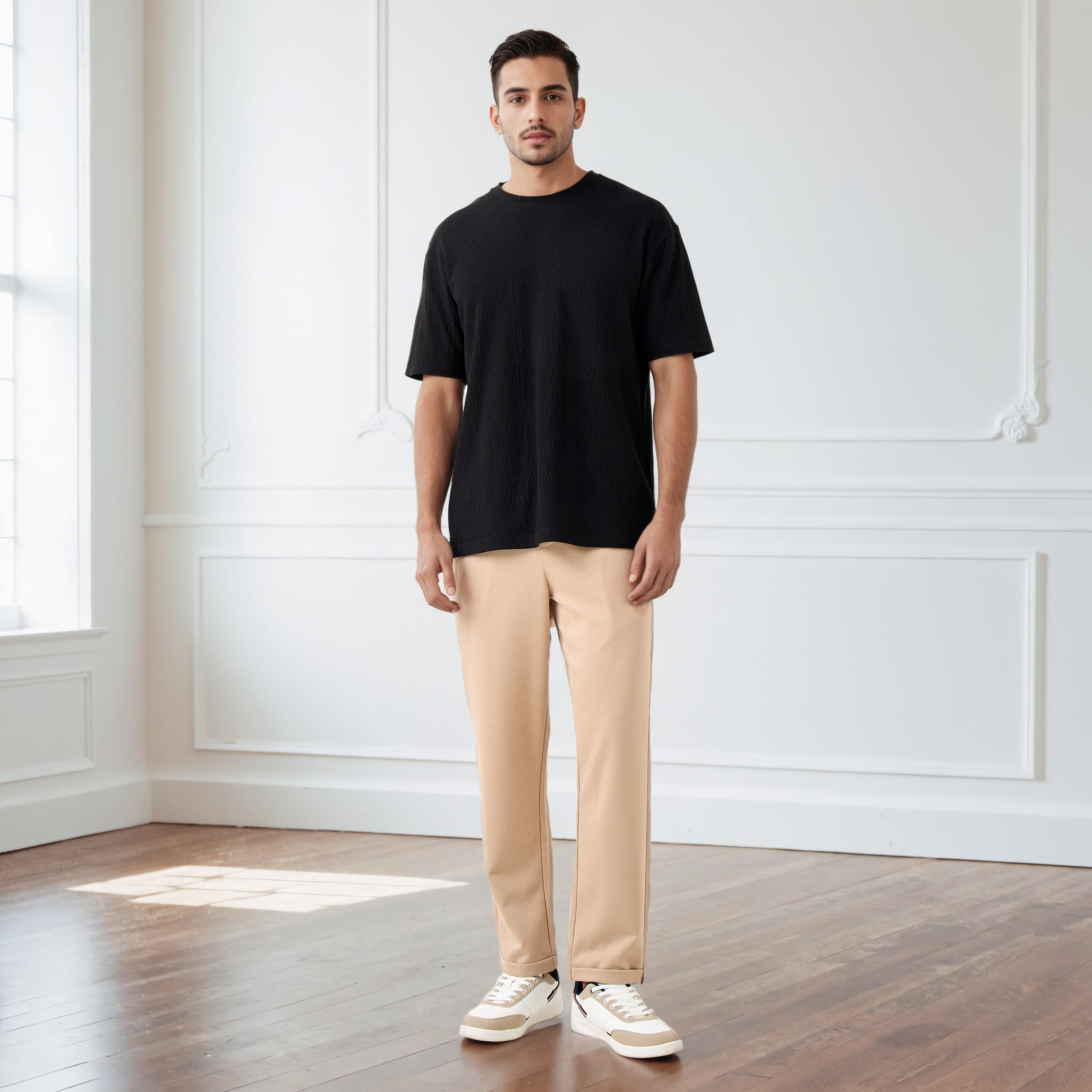 Men Slim Fit Pique Pants-men-clothing-bottoms-trousersandchinos-trousers-image-2