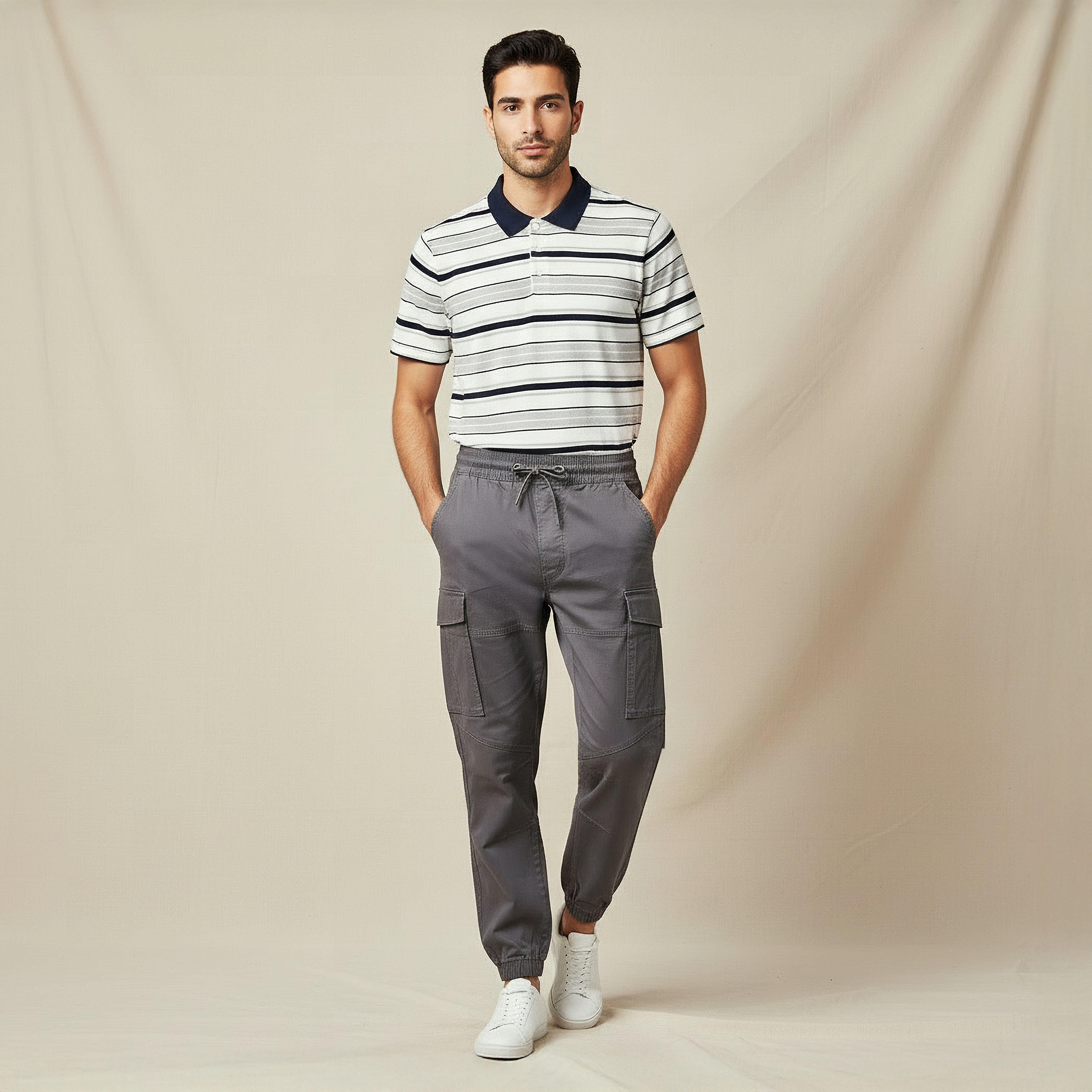 Men Slim Fit Cargo Pants-men-clothing-bottoms-joggers-image-2