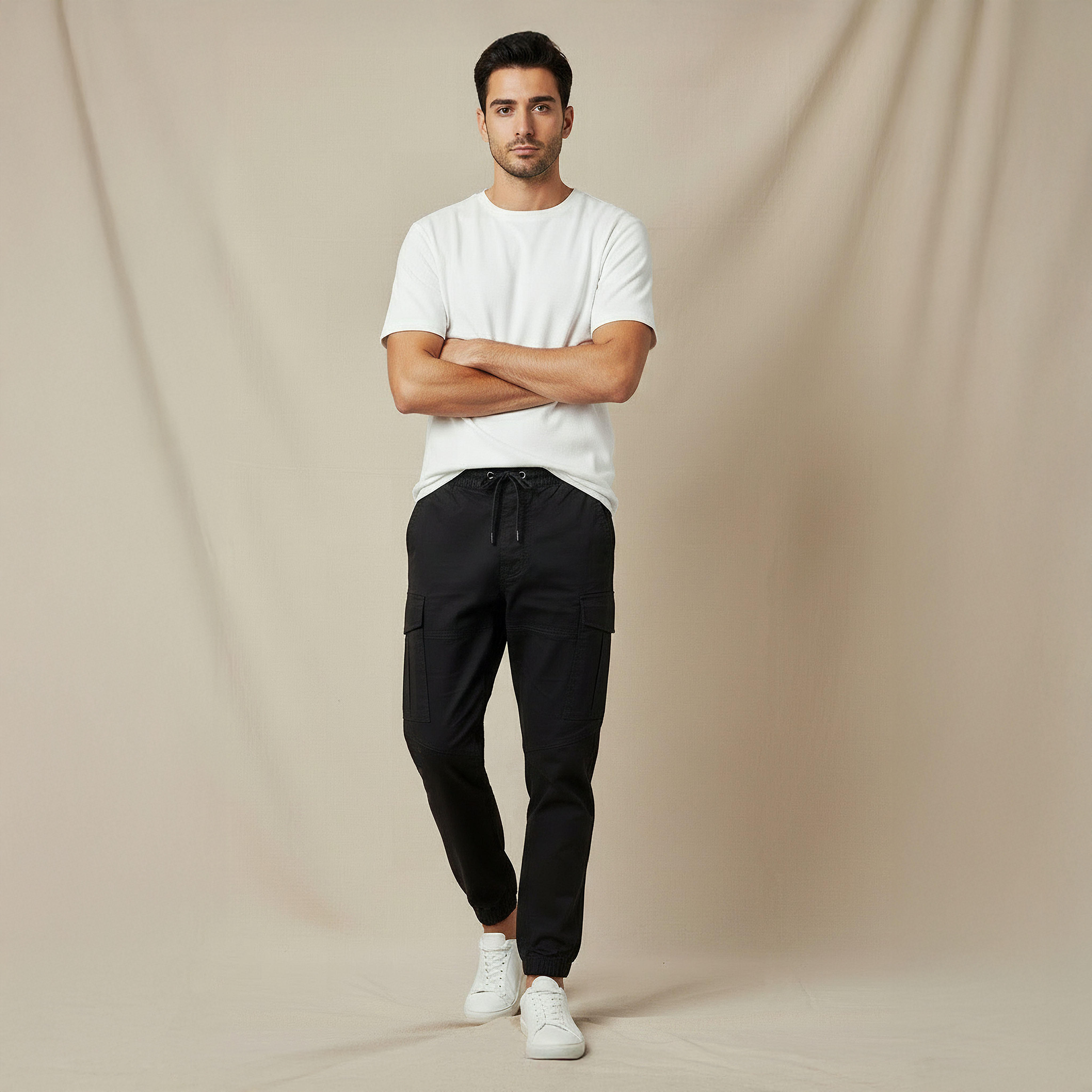 بنطلون كارجو رجالي بقصة ضيقة-men-clothing-bottoms-joggers-image-1