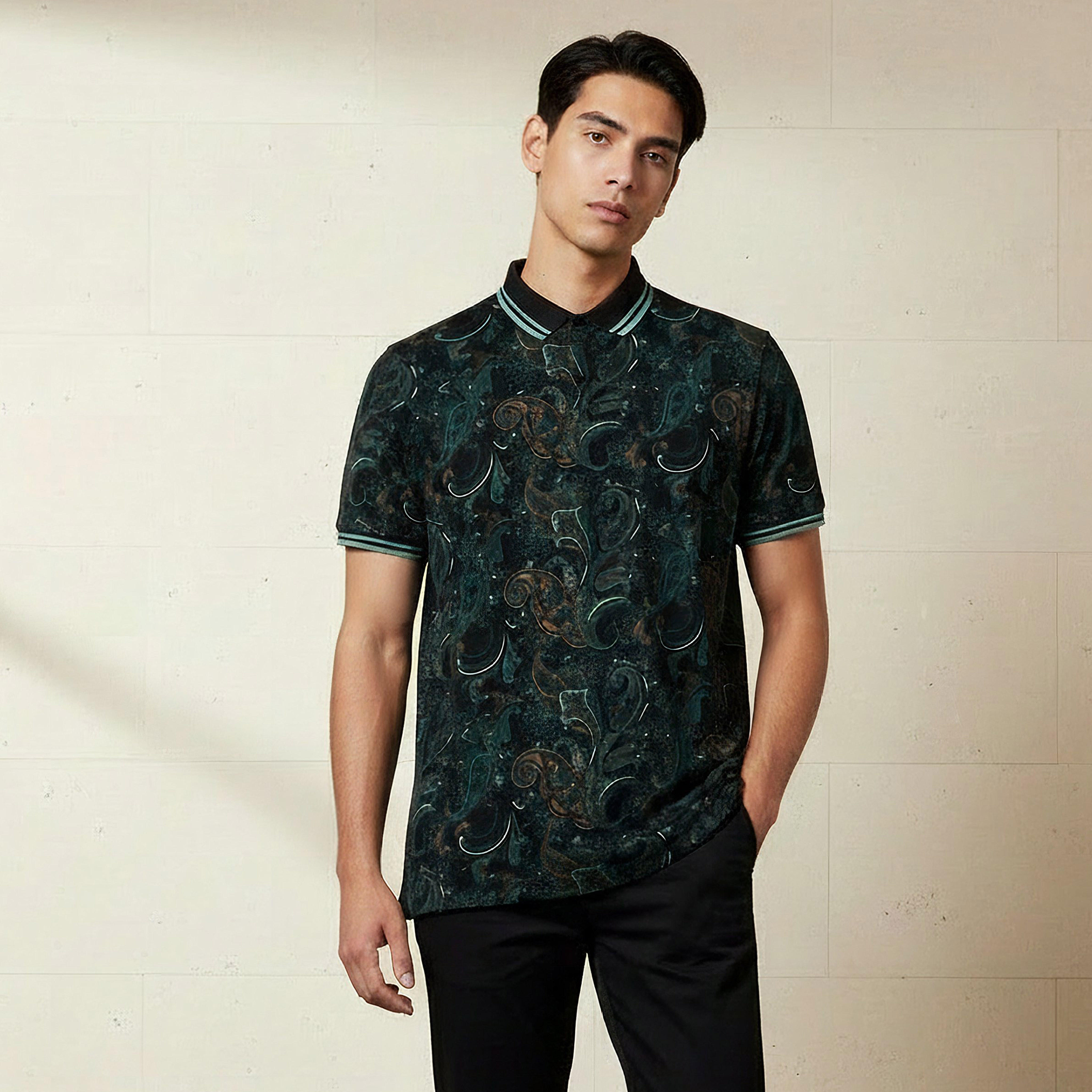 Men Short Sleeve Printed Polo T-shirt-men-clothing-tshirtsandpolos-polos-image-1
