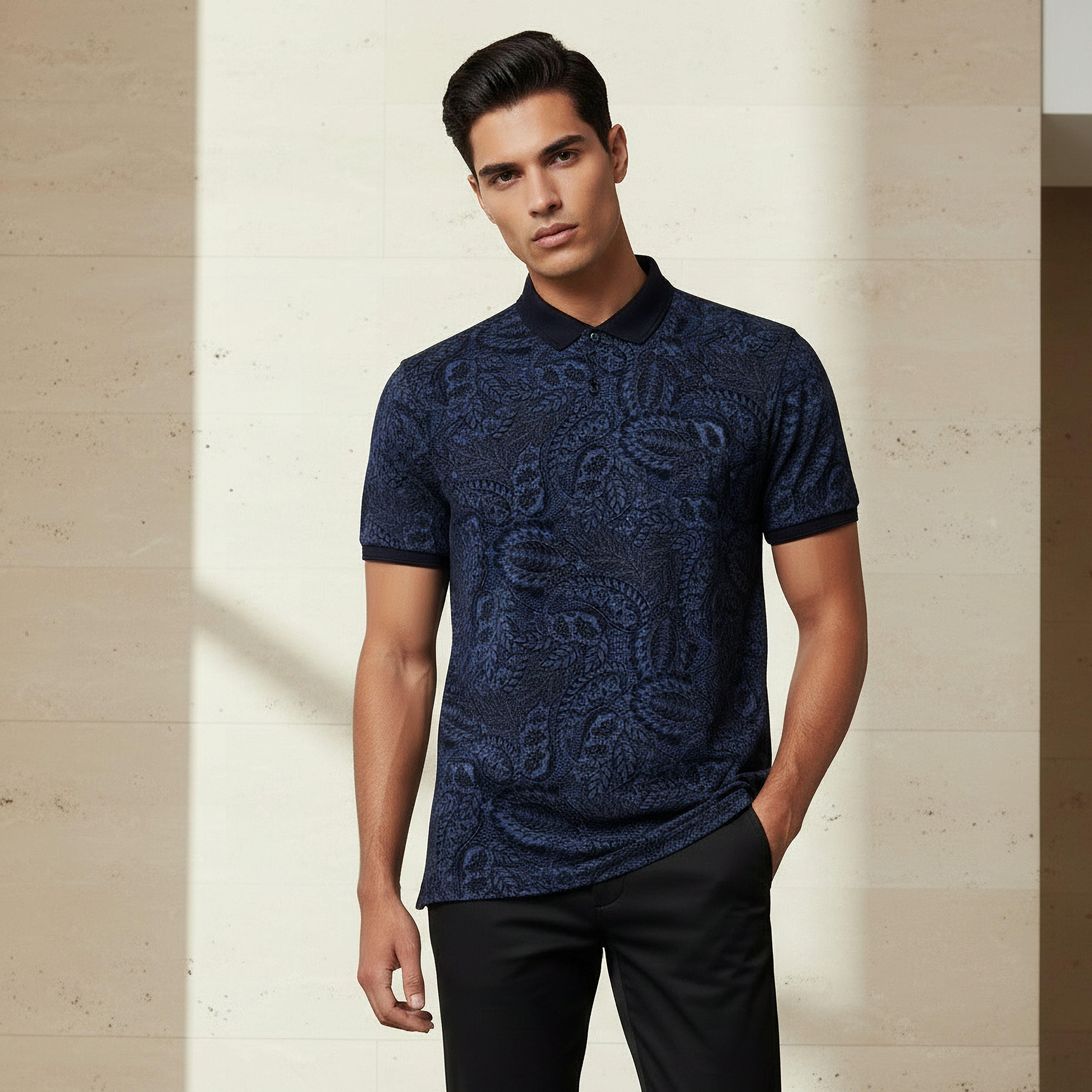 Men Short Sleeve Printed Polo T-shirt-men-clothing-tshirtsandpolos-polos-image-1