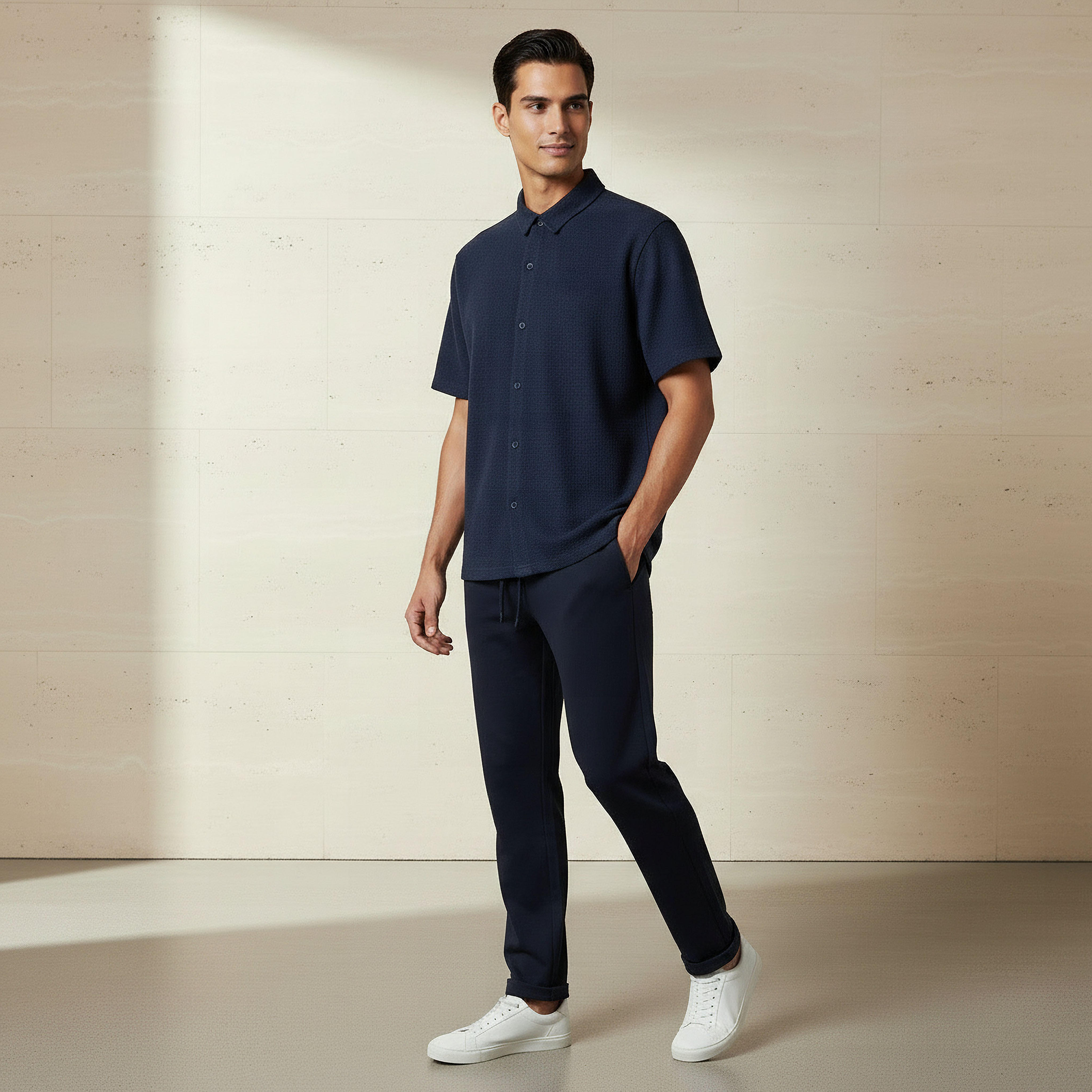 Men Regular Fit Collared Textured Short Sleeves Shirt-PROMO_SP_SA_2FOR99_110625-image-2