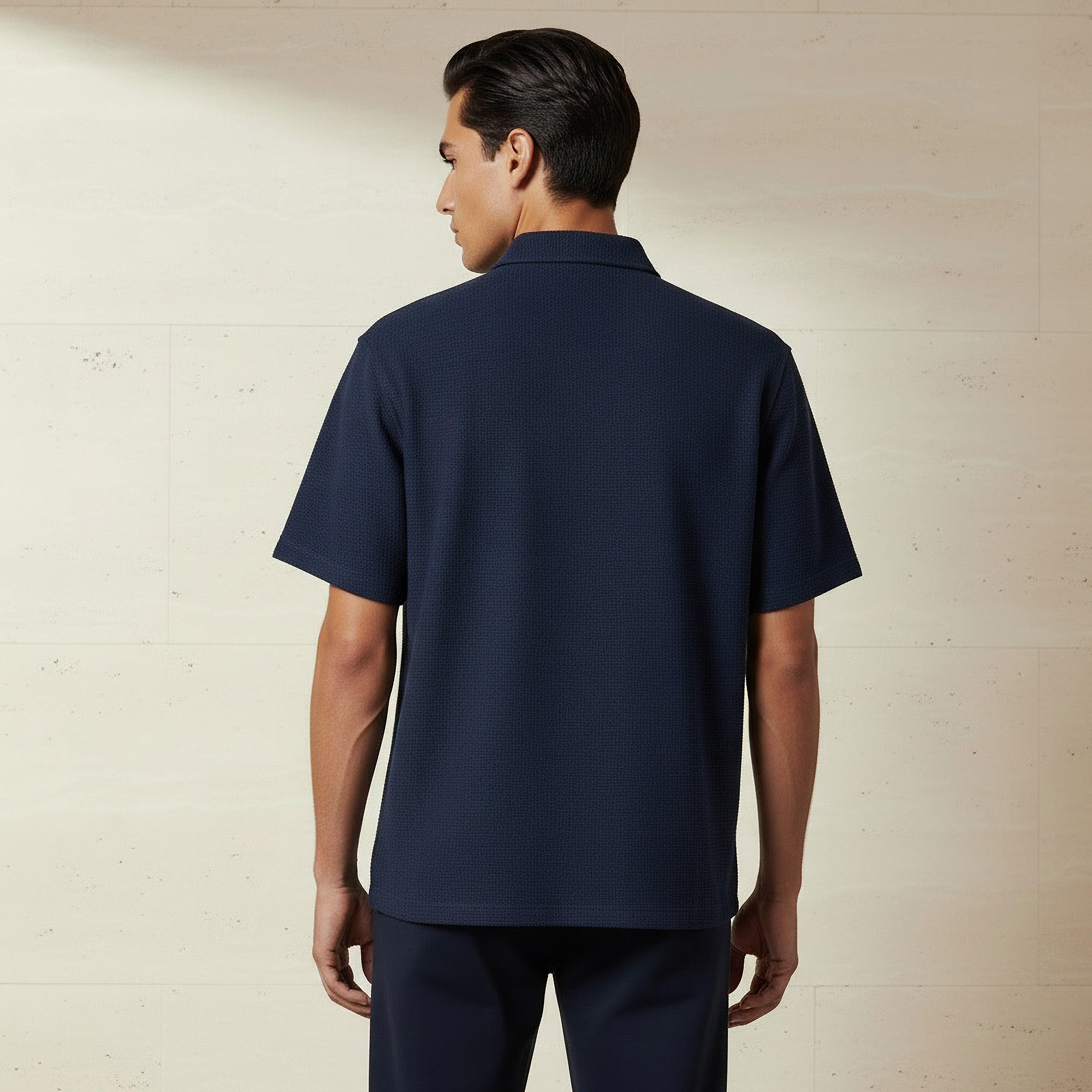 Men Regular Fit Collared Textured Short Sleeves Shirt-PROMO_SP_SA_2FOR99_110625-image-3