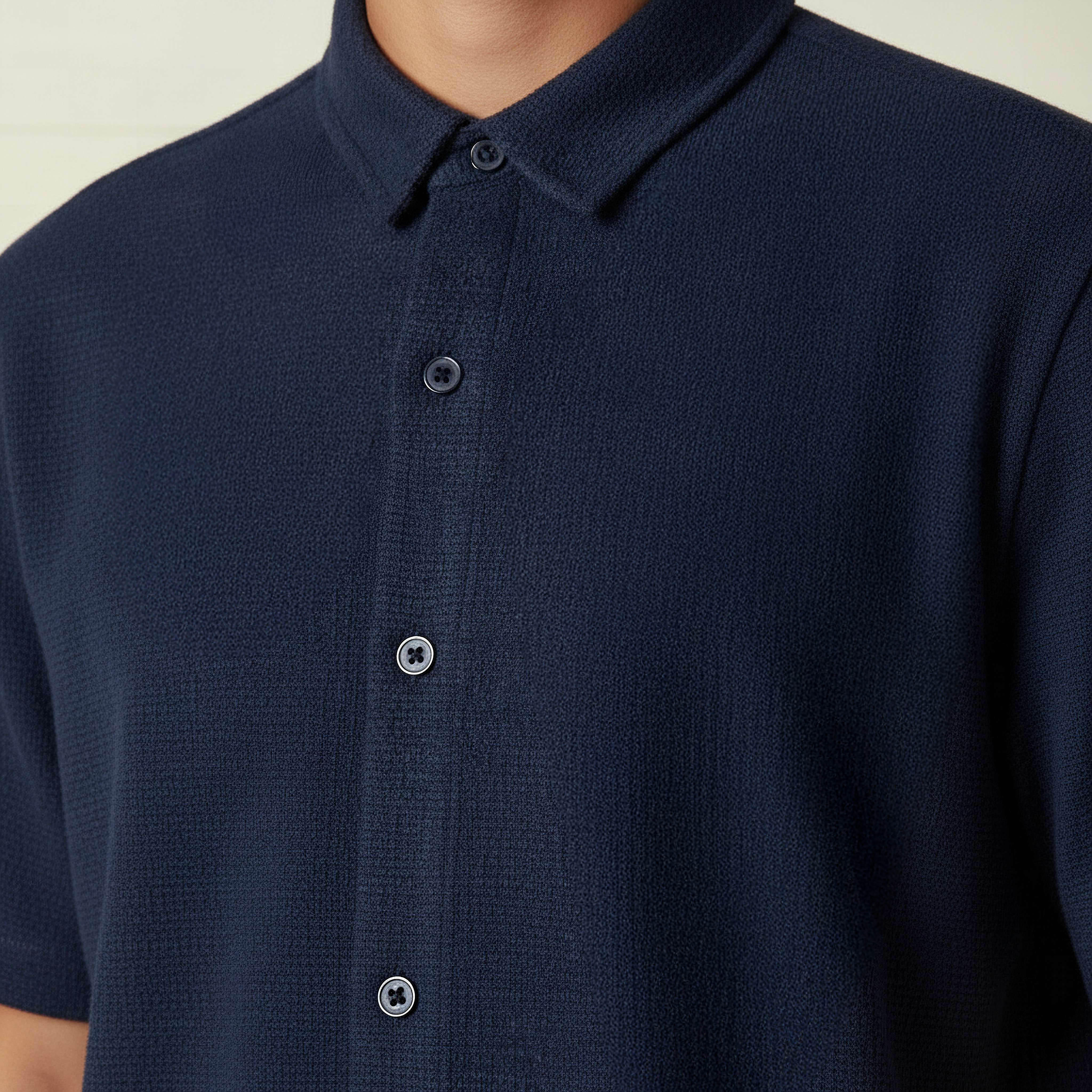 Men Regular Fit Collared Textured Short Sleeves Shirt-PROMO_SP_SA_2FOR99_110625-image-4