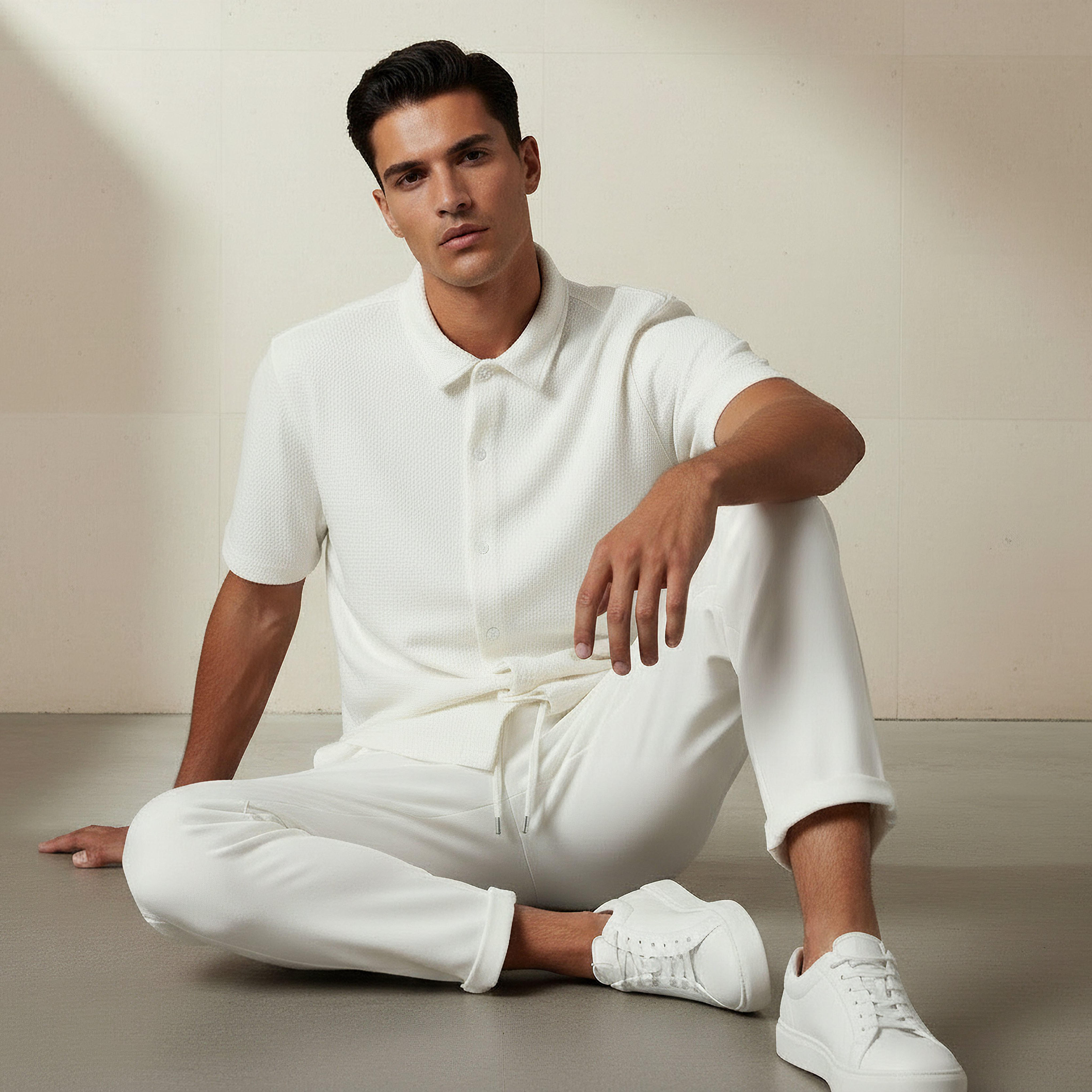 Men Regular Fit Collared Textured Short Sleeves Shirt-PROMO_SP_AE_2FOR99_110625-image-2