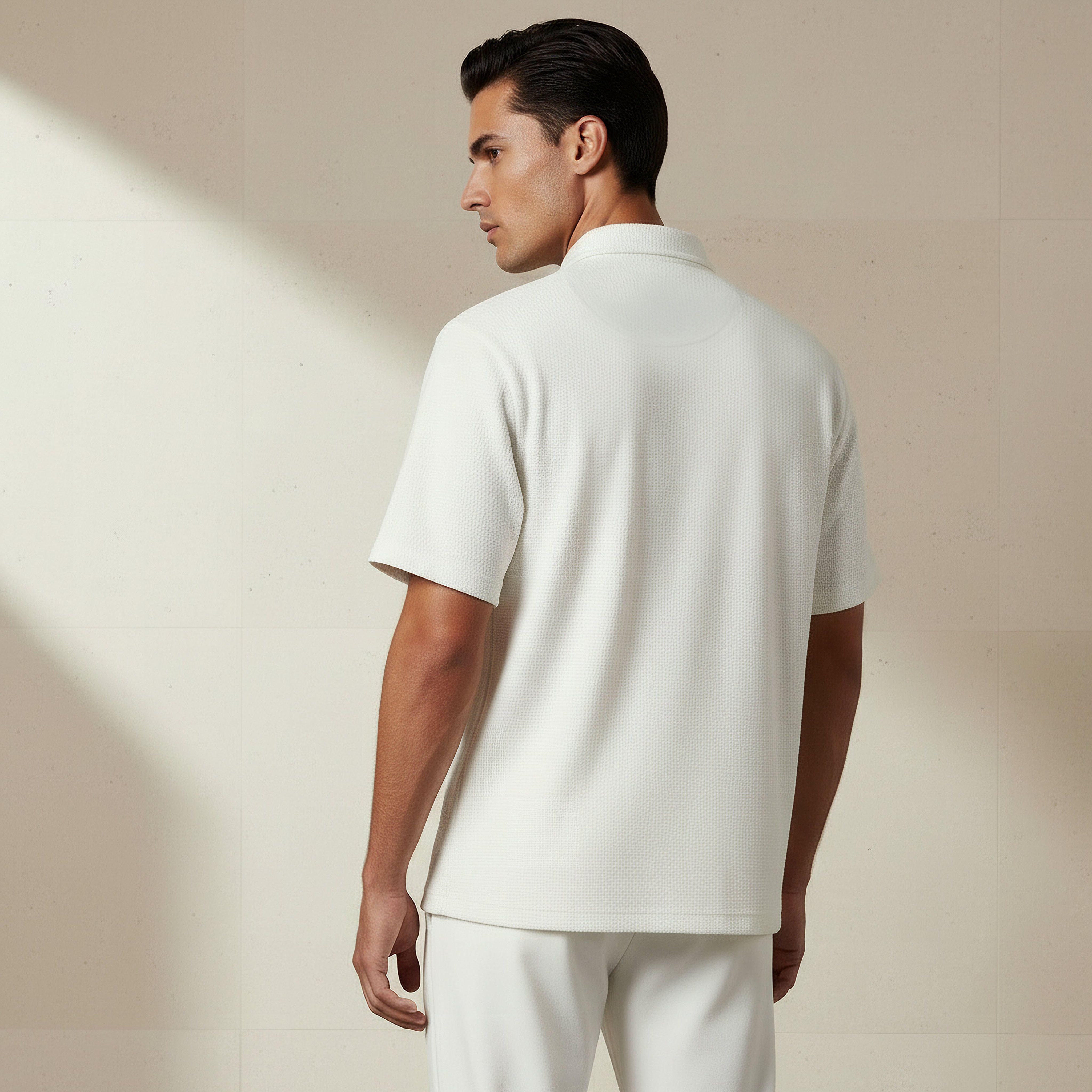 Men Regular Fit Collared Textured Short Sleeves Shirt-PROMO_SP_AE_2FOR99_110625-image-3